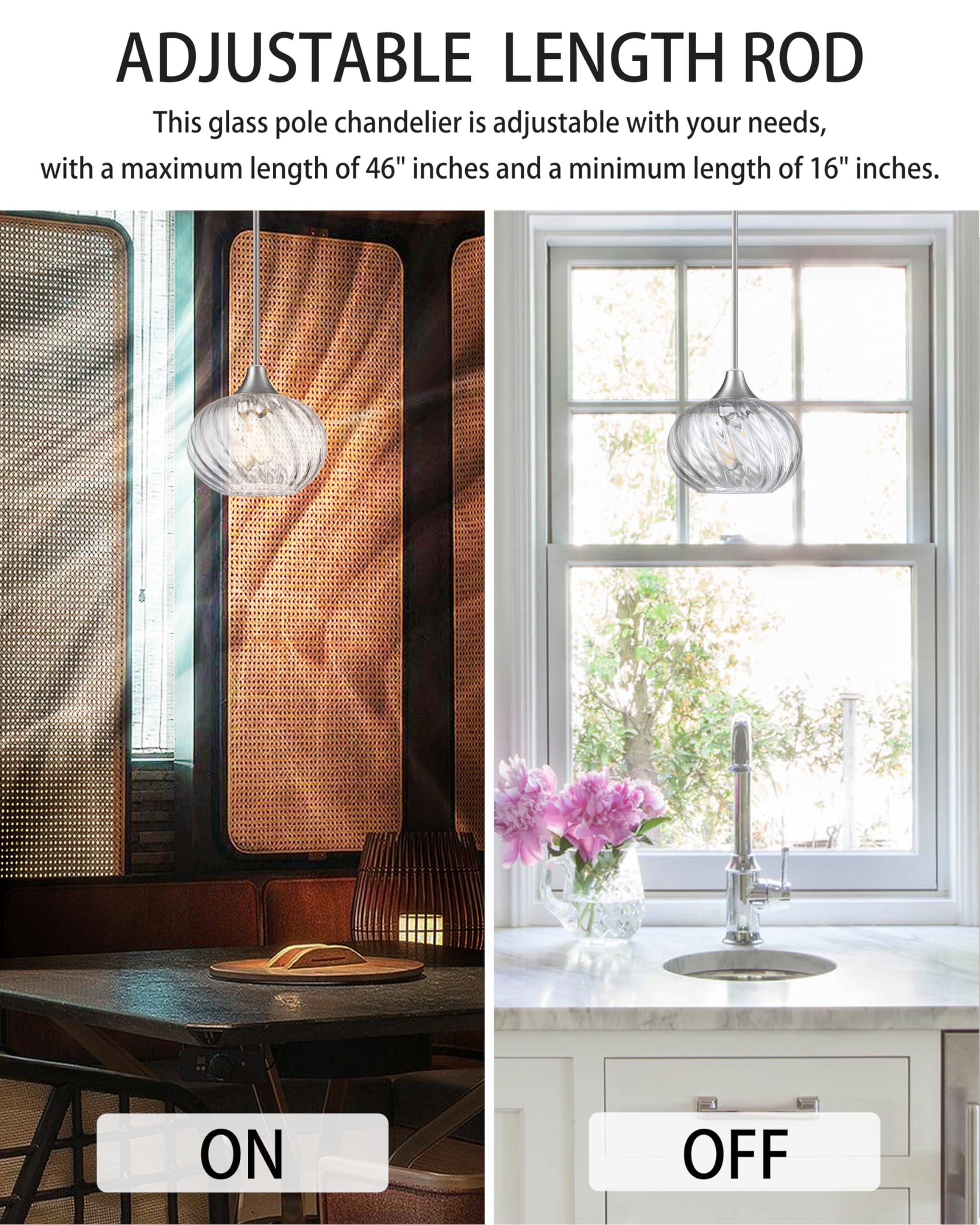 3 Pack Modern Farmhouse Pendant Lights - 7.75