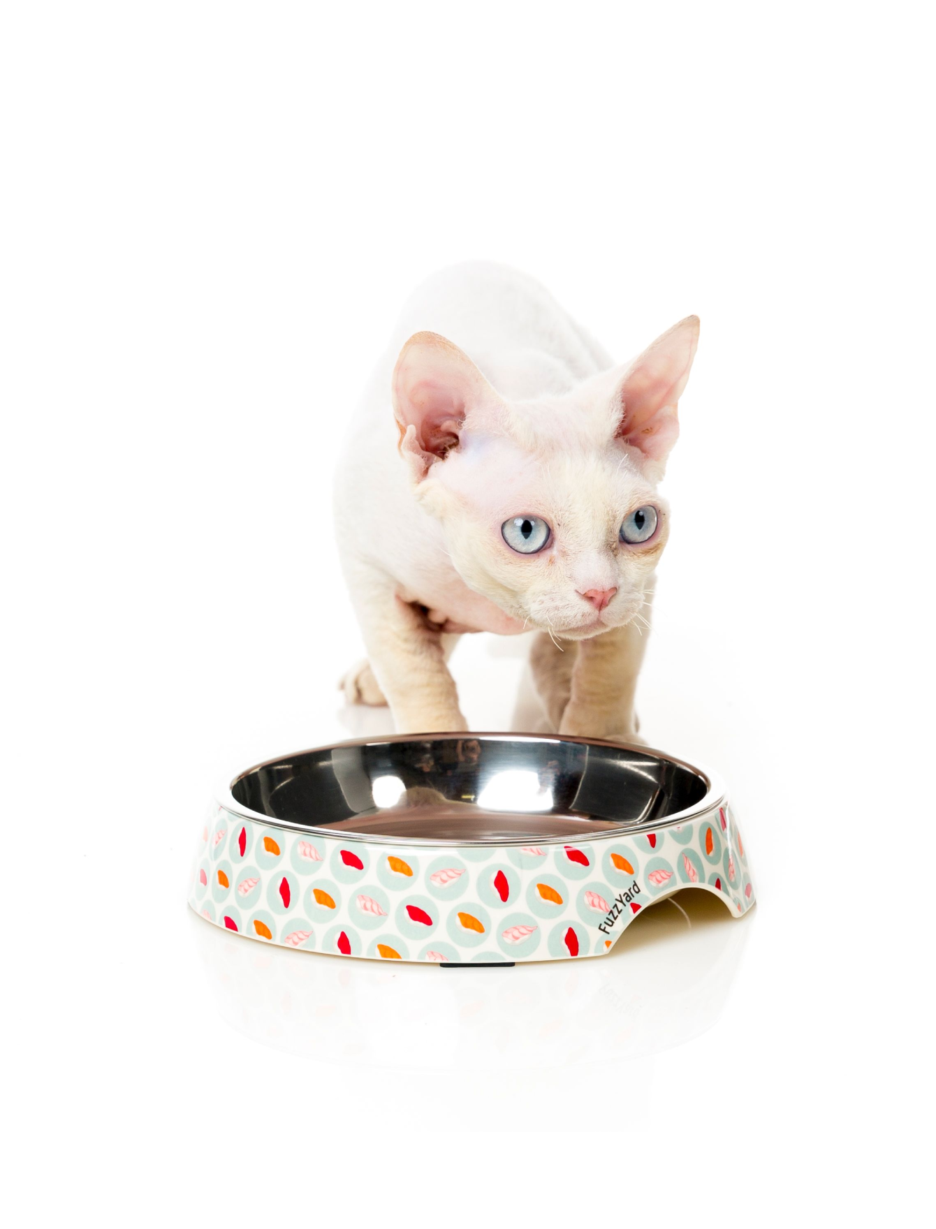 Fuzzyard Melamine Cat Bowl - Sushi Themed Pet Food Dish for Cats - Perfect for Wet & Dry Food, Water, and Treats - Durable & Non-Slip Design for Everyday Use at Home