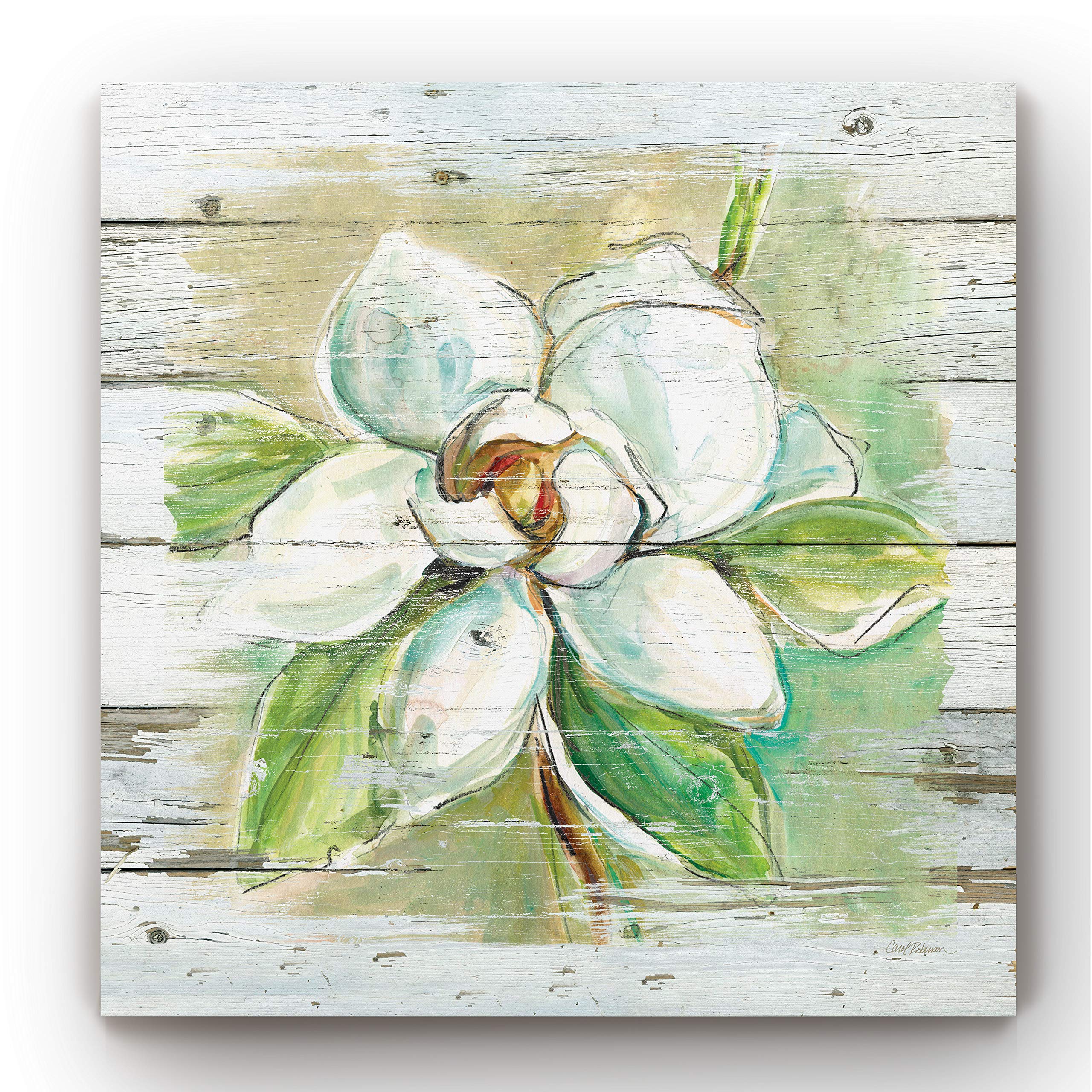 Floral Wall Art Canvas - Classic Geometric Abstract Transitional & Country Chic Décor - Ready to Hang 40x40 Inch - Perfect for Living Room, Bedroom & Office Decor