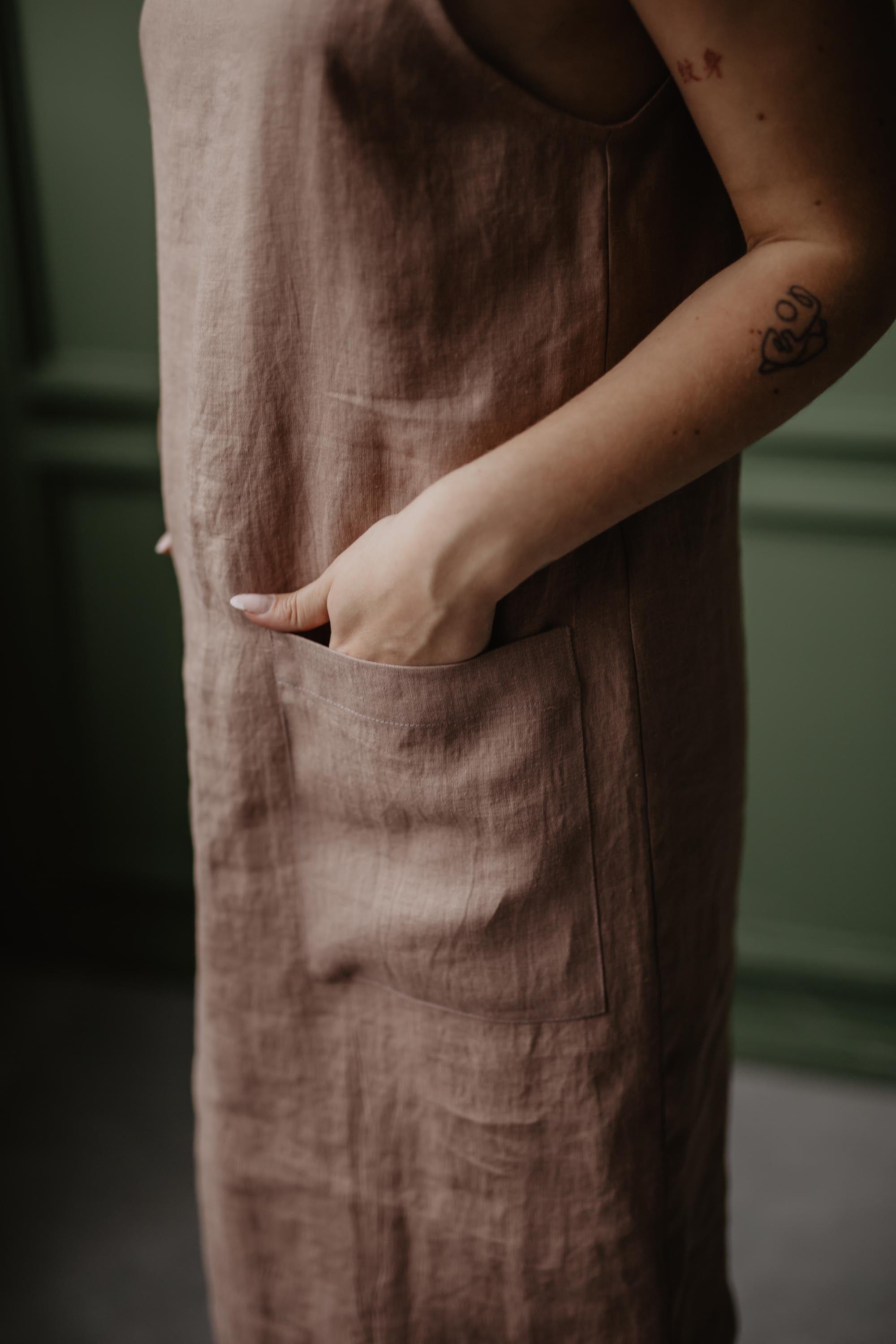 Elegant Jade Women's Linen Apron Dress - Breathable & Stylish in Multiple Colors | Perfect for Cooking, Gardening, and Casual Summer Wear