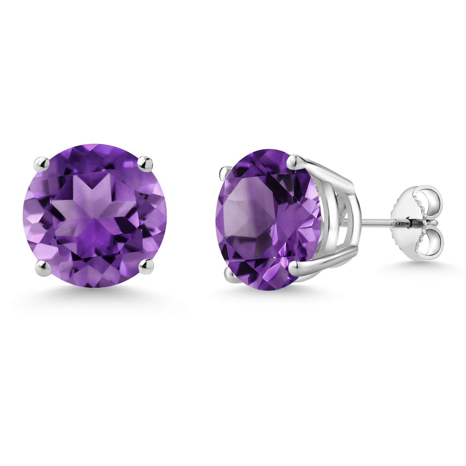 10MM Round Gemstone Birthstone Stud Earrings for Women & Men | 925 Sterling Silver Fine Jewelry | Personalized Gift for Mom, Wife, Her | Anniversary, Birthday, Christmas Present