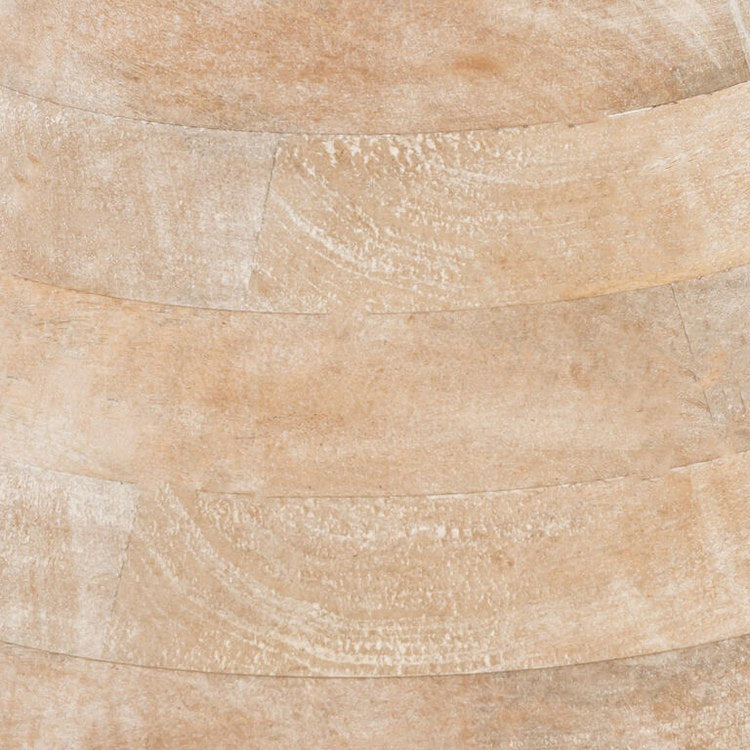 Boyd Accent Stool 15 x 18 Inch Whitewash Finish - Perfect for Living Room, Bedroom, or Entryway Decor