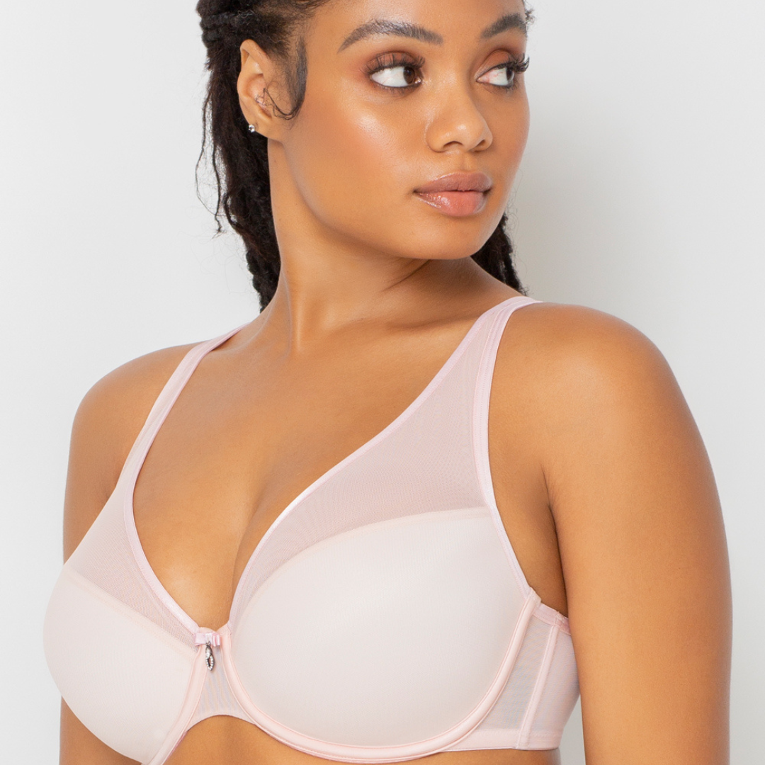 Sheer Mesh Plunge Molded Bra - Sexy Comfort for Everyday Wear & Special Occasions | Perfect Under Low-Cut Tops & Evening Dresses