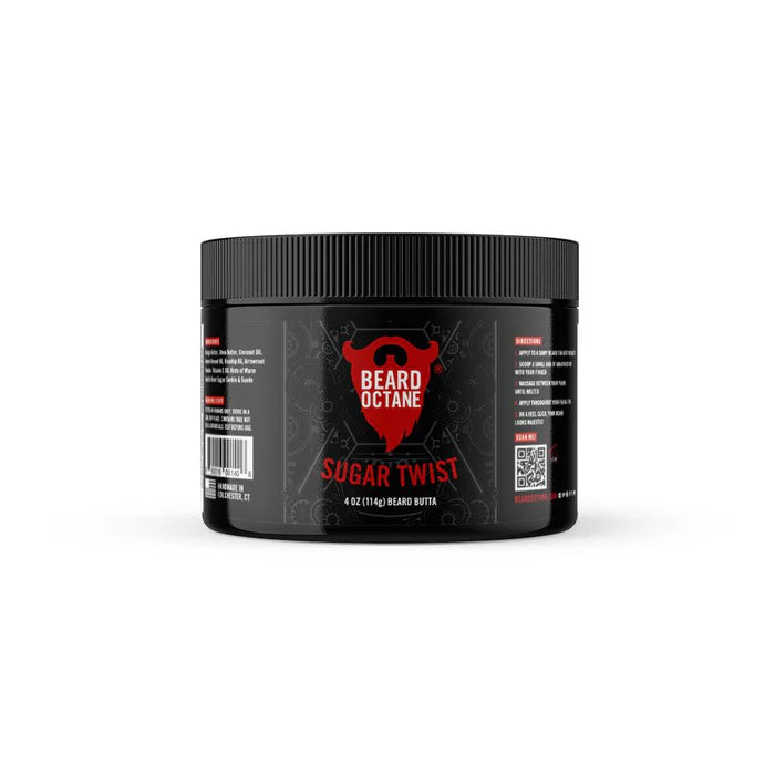 Beard Octane Sugar Twist Beard Butter - Warm Vanilla Bean & Sugar Cookie Scent with Suede Notes | Moisturizing Beard Balm for Men | Perfect for Daily Grooming & Special Occasions