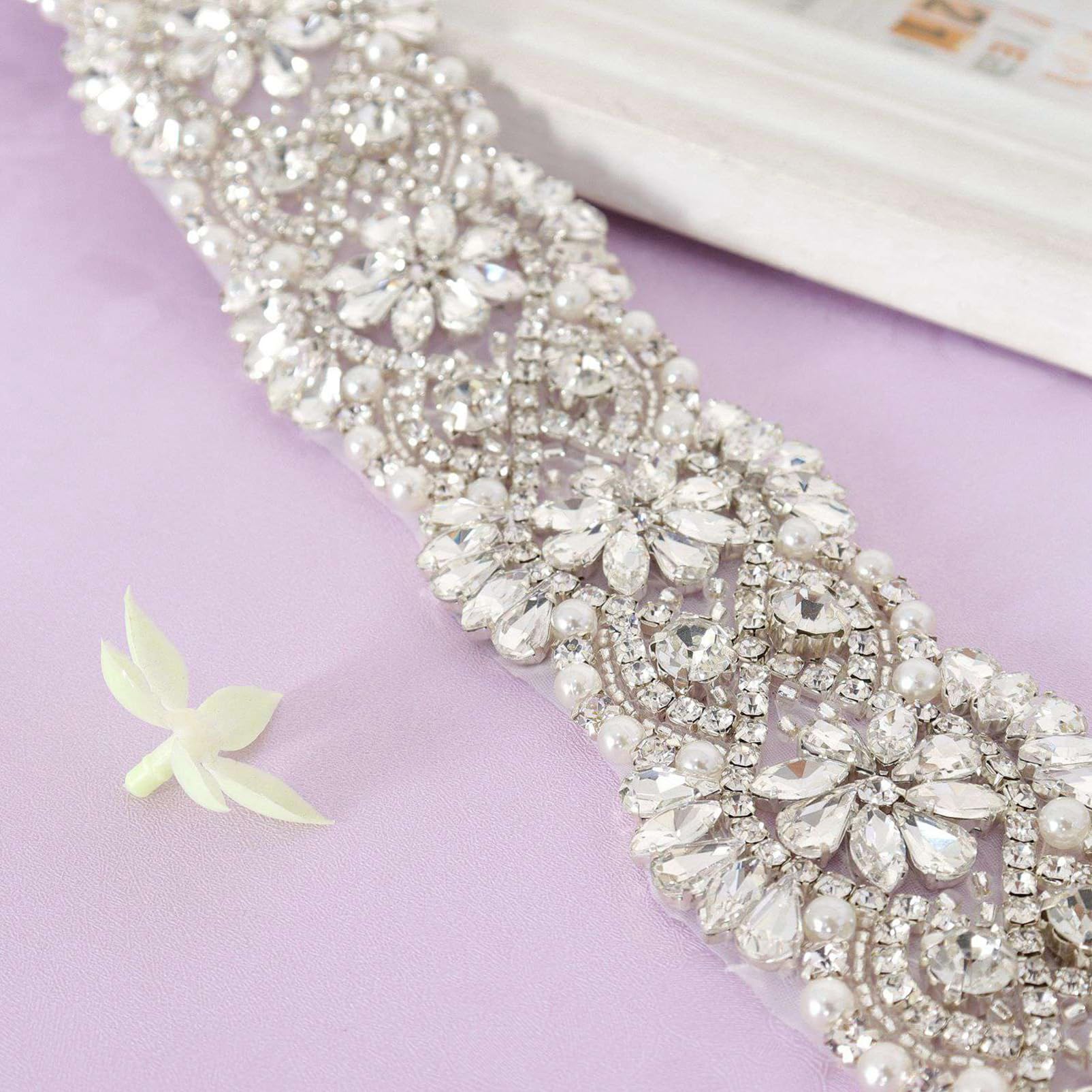 Pardecor Rhinestone Wedding Belt - Crystal Bridal Sash for Wedding Dress, Bridesmaid & Prom Gowns - Elegant Dress Accessory for Special Occasions