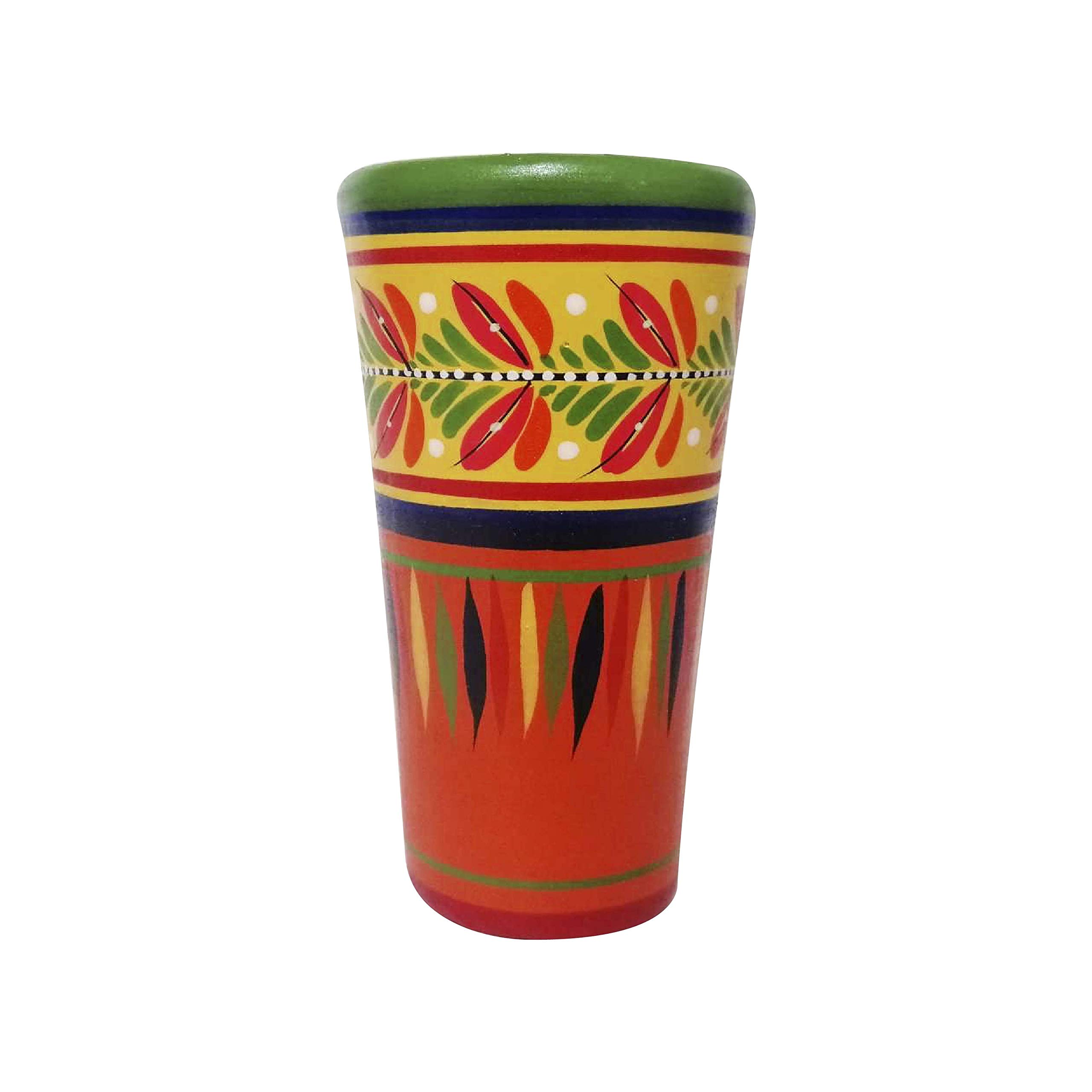 Handcrafted Set of 7 Tequila Shot Glasses - Clay & Glass Mexican Style Barware for Parties, Weddings & Home Decor
