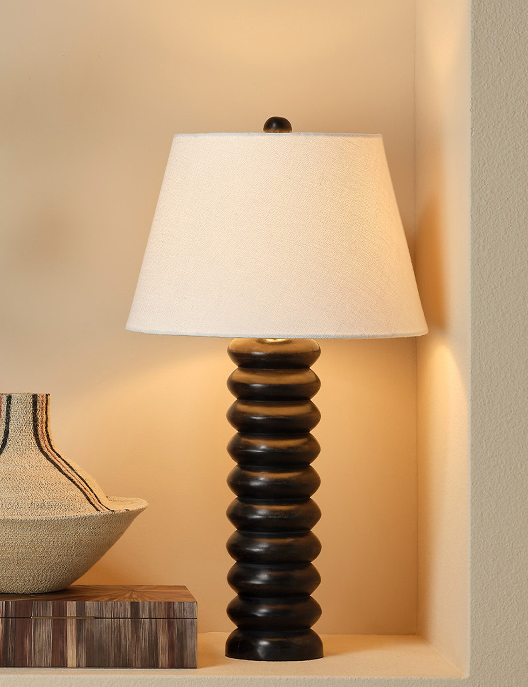 Delacourt Modern Table Lamp - Stylish Bedside & Living Room Lighting for Home Decor - Perfect for Reading, Relaxing & Nightstand Use