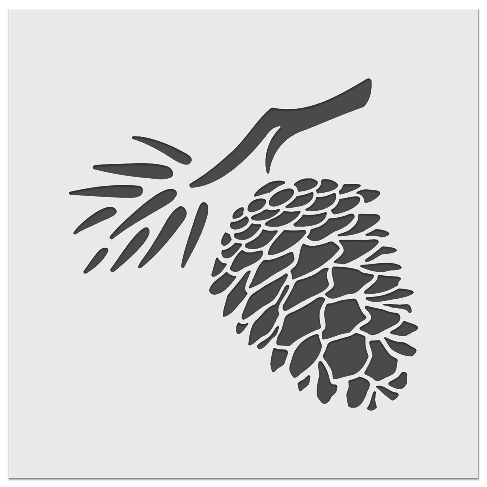 Pinecone on Branch Wall Cookie DIY Craft Reusable Stencil - 11.5 Inch for Baking, Home Decor & Holiday Crafts | Perfect for Cookies, Cakes, and Wall Art Projects