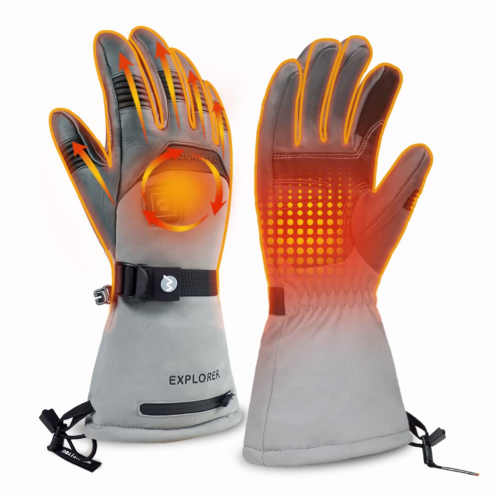 Explorer 5 Rechargeable Battery Heated Gloves for Men & Women - Waterproof Winter Gloves for Skiing, Hiking & Outdoor Activities - Warm Electric Heated Gloves for Cold Weather