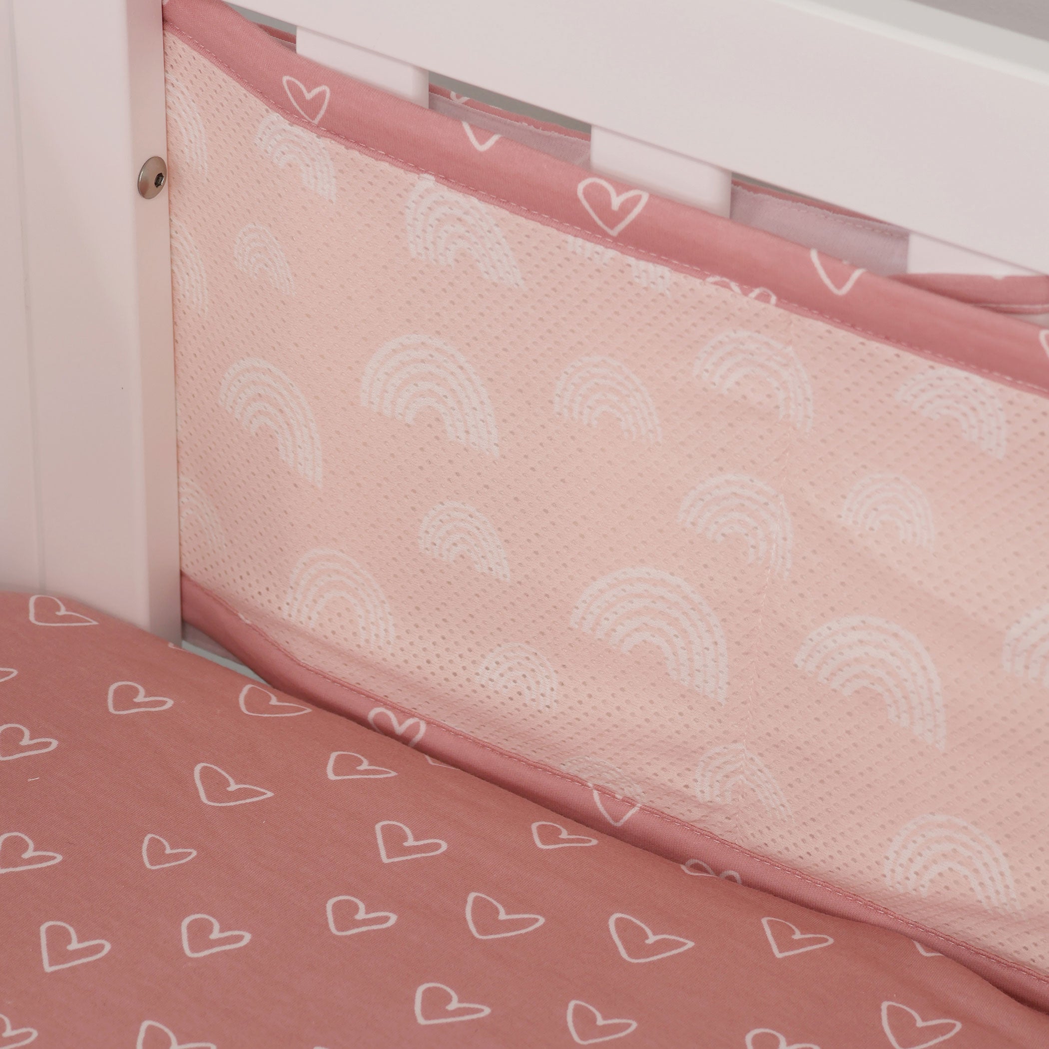 Nordic Breathe Easy® Air+ Cot Liner - Dusty Berry & Rose | Premium Baby Crib Mattress Protector | Hypoallergenic & Breathable | Perfect for Nursery, Daycare & Travel