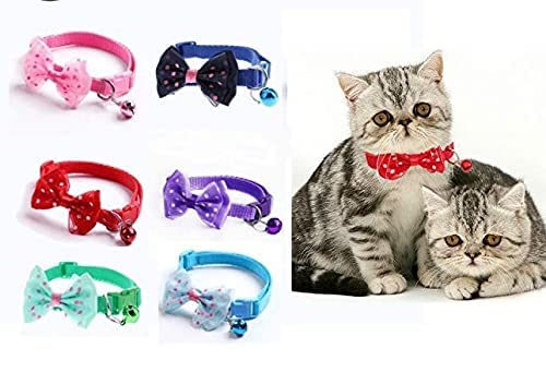 SR VISION Adjustable Dog Collar with Bell & Bow Tie - Cute Safety Collar for Puppies & Small Dogs (Multiple Colors) - Perfect for Daily Walks, Pet Parties & Photo Shoots