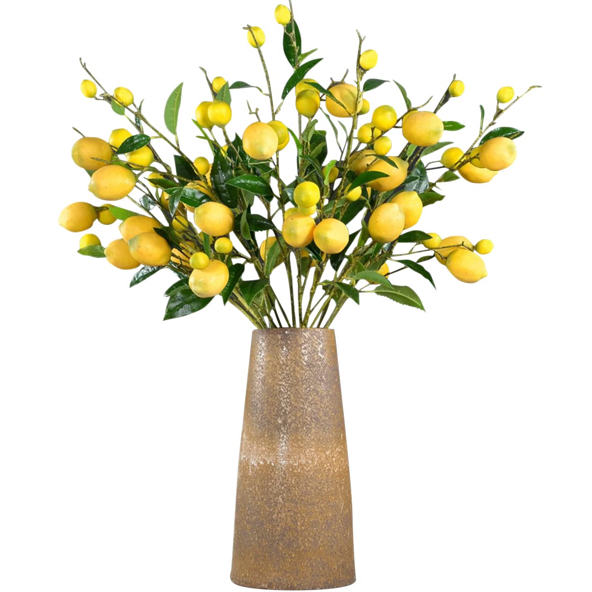 Sunm Boutique 2 Pack Artificial Lemon Branches - Vivid Yellow Faux Lemon Stems for Home Decor, Party & Garden Arrangements - No Vase Included | Perfect for Centerpieces, Wedding Decor & DIY Crafts