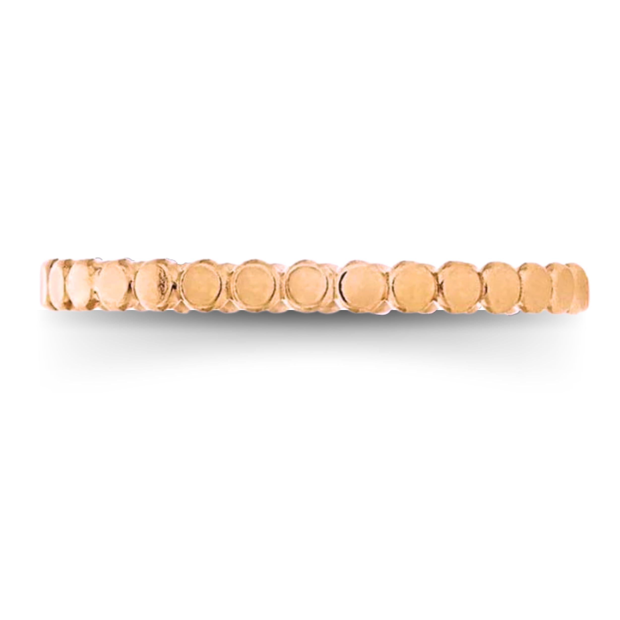 14K Gold Filled Stackable Dainty Ring Band - Silver, Gold, Rose Gold Hammered Dot Beaded Design - US Sizes 4-12 - Perfect for Layering, Everyday Wear & Gift Giving