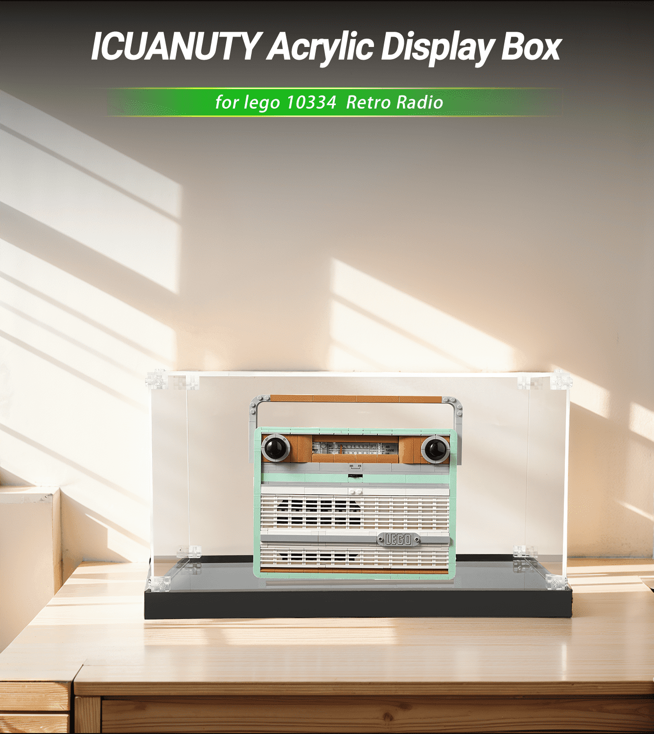 LEGO Creator Retro Radio 10334 Display Case - Clear Acrylic Protection for Collectible LEGO Set | Perfect for Showcase, Home Decor & Gift Giving