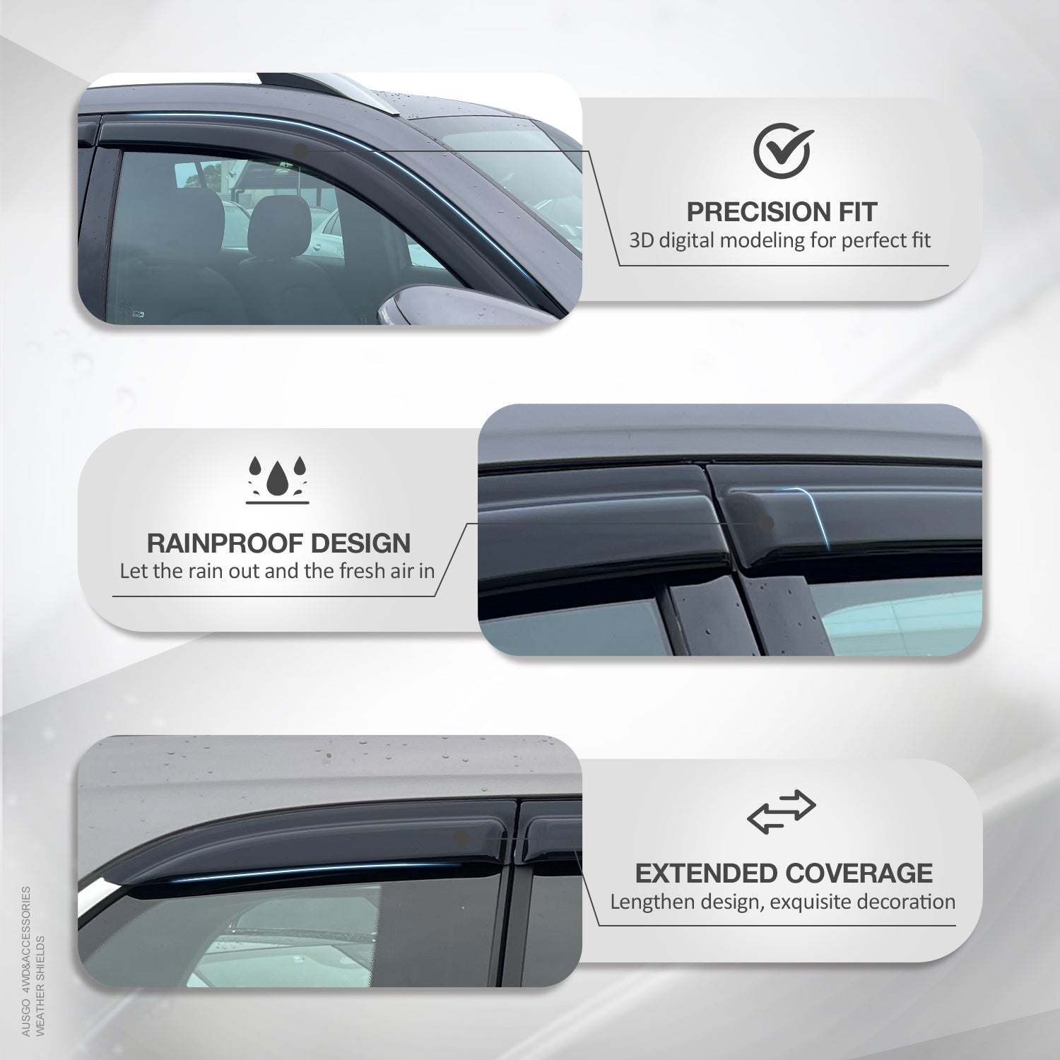 Premium Weather Shields for KIA Sorento MQ4 (2020-2024) - Durable Rain Guards & Window Deflectors for All-Season Protection - Perfect for Road Trips & Daily Commutes