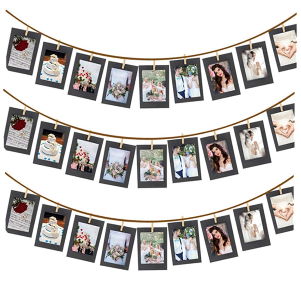 Crizcape 30 Pack 6x4 Inch Black Paper Photo Frames - Cardboard Picture Mats for Wall Decor, Photo Display, Scrapbooking, and DIY Projects - Perfect for Home, Office, and Party Decorations