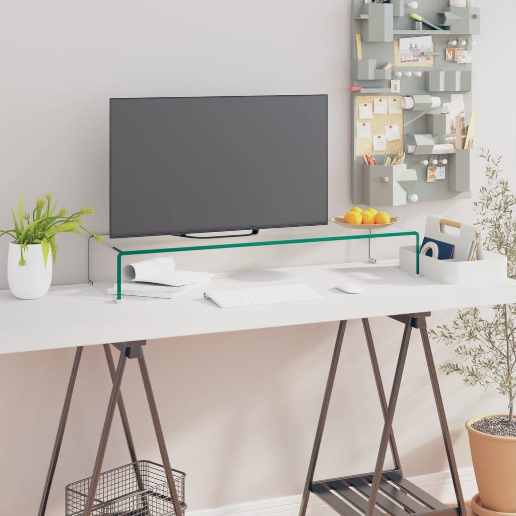 Clear Glass TV Stand Riser - 35.4