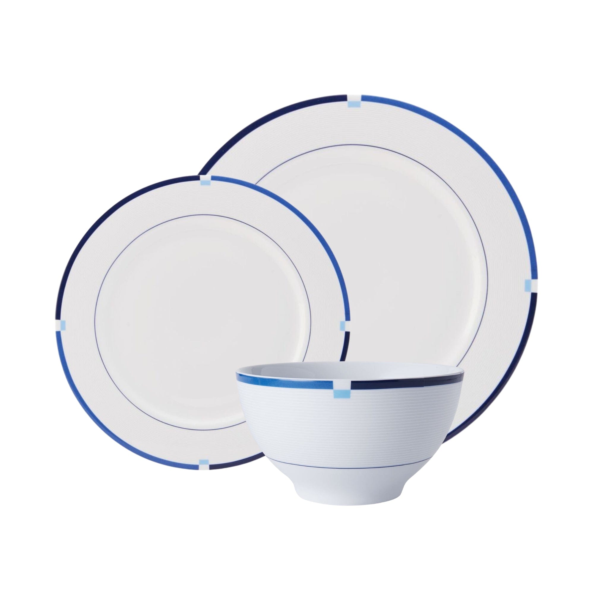 Jet Set Blue Dinnerware Set - Elegant 16-Piece Porcelain Dinnerware for Formal Dining & Entertaining | Dishwasher & Microwave Safe | Perfect for Weddings, Holidays & Special Occasions
