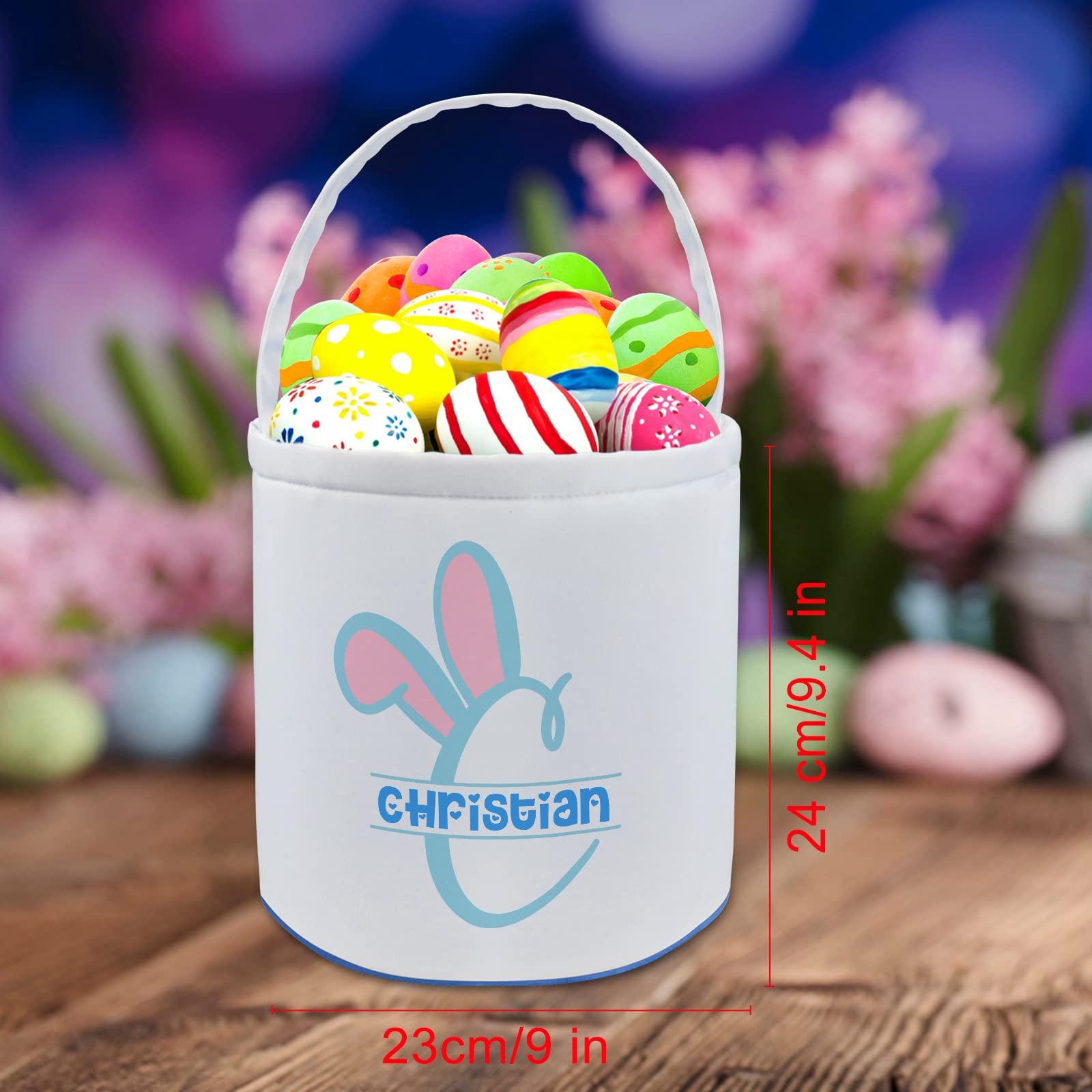 Custom Easter Baskets for Kids - Personalized with Name for Easter Egg Hunt & Gifts