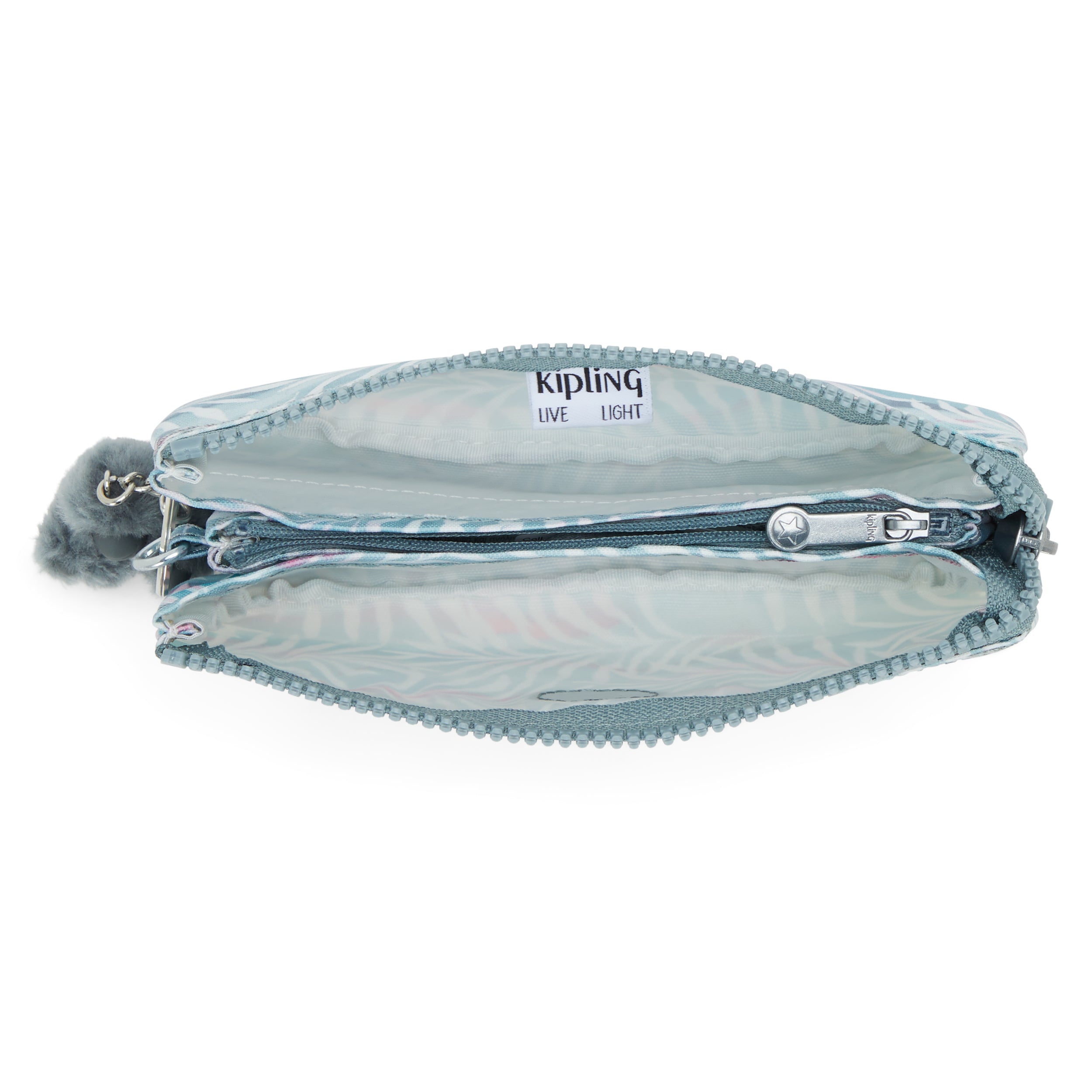 Kipling Creativity Large Printed Pouch - Trendy Palmtree Leaves Design for Women | Perfect for Travel, Gym & Everyday Use