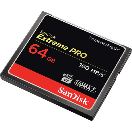 SanDisk Extreme PRO 64GB CompactFlash Card - 160MB/s High-Speed Performance for Professional DSLR Cameras & HD Video Recording