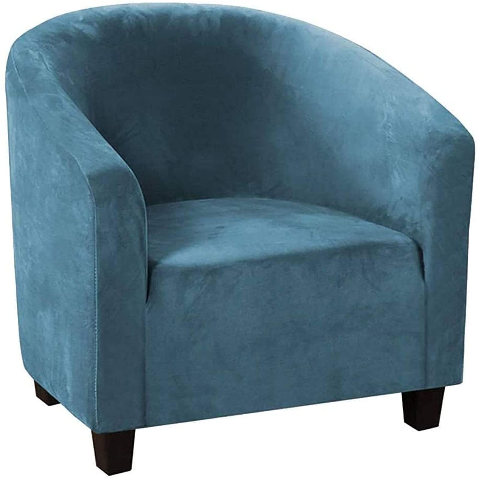 JHLD Velvet Elastic Wingback Chair Slipcover - Washable Club Chair Cover for Bar, Cafe & Home Decor - Blue | Perfect for Living Room, Dining Room & Office