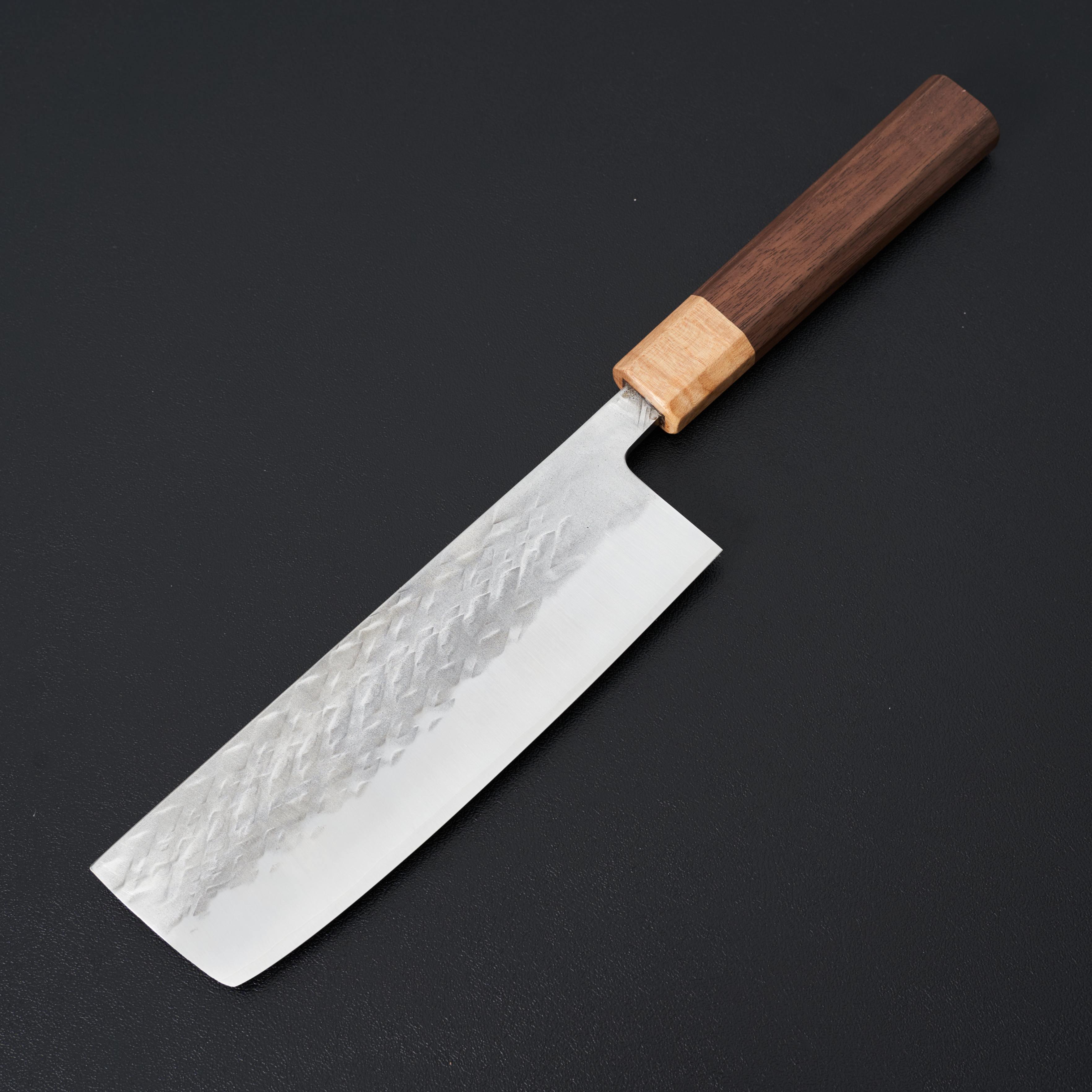 Hitohira TD SLD Tsuchime Nakiri Japanese Chef Knife 165mm - Premium Handcrafted Kitchen Knife for Slicing Vegetables, Herbs & Sushi Preparation