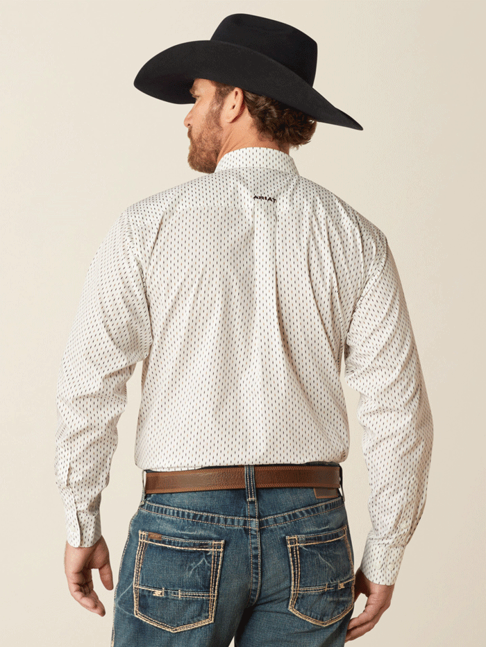 Ariat 10054046 Men's Wrinkle-Free Izzy Classic Fit Button-Down Shirt - White | Casual & Business Wear for Work & Outdoor Activities