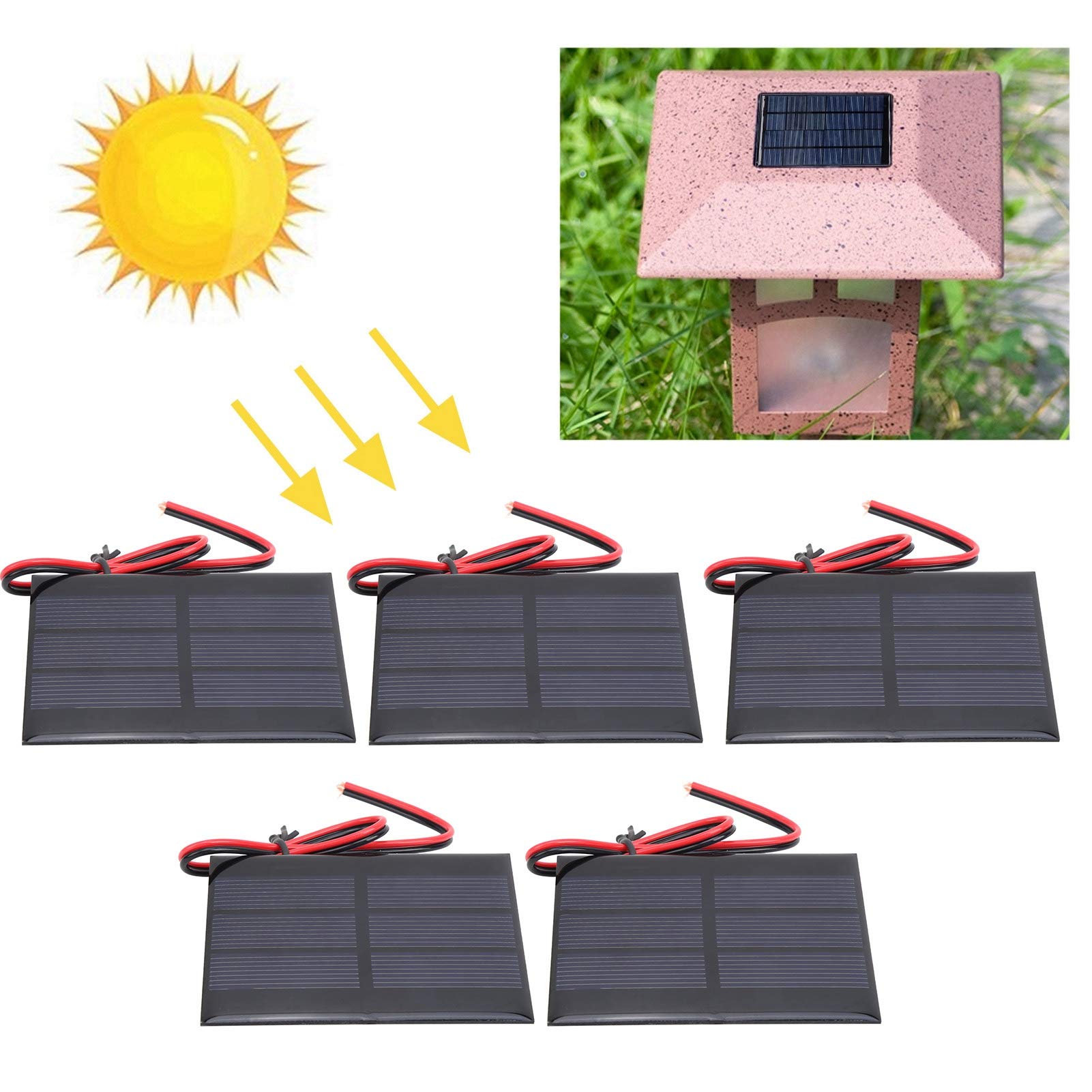 Portable Solar Panel Charger - 5pcs 1.5V Mini Solar Panels for Phone Charging, Flashlights & Landscape Lights - Ideal for Outdoor Camping, Emergency Power & Garden Lighting