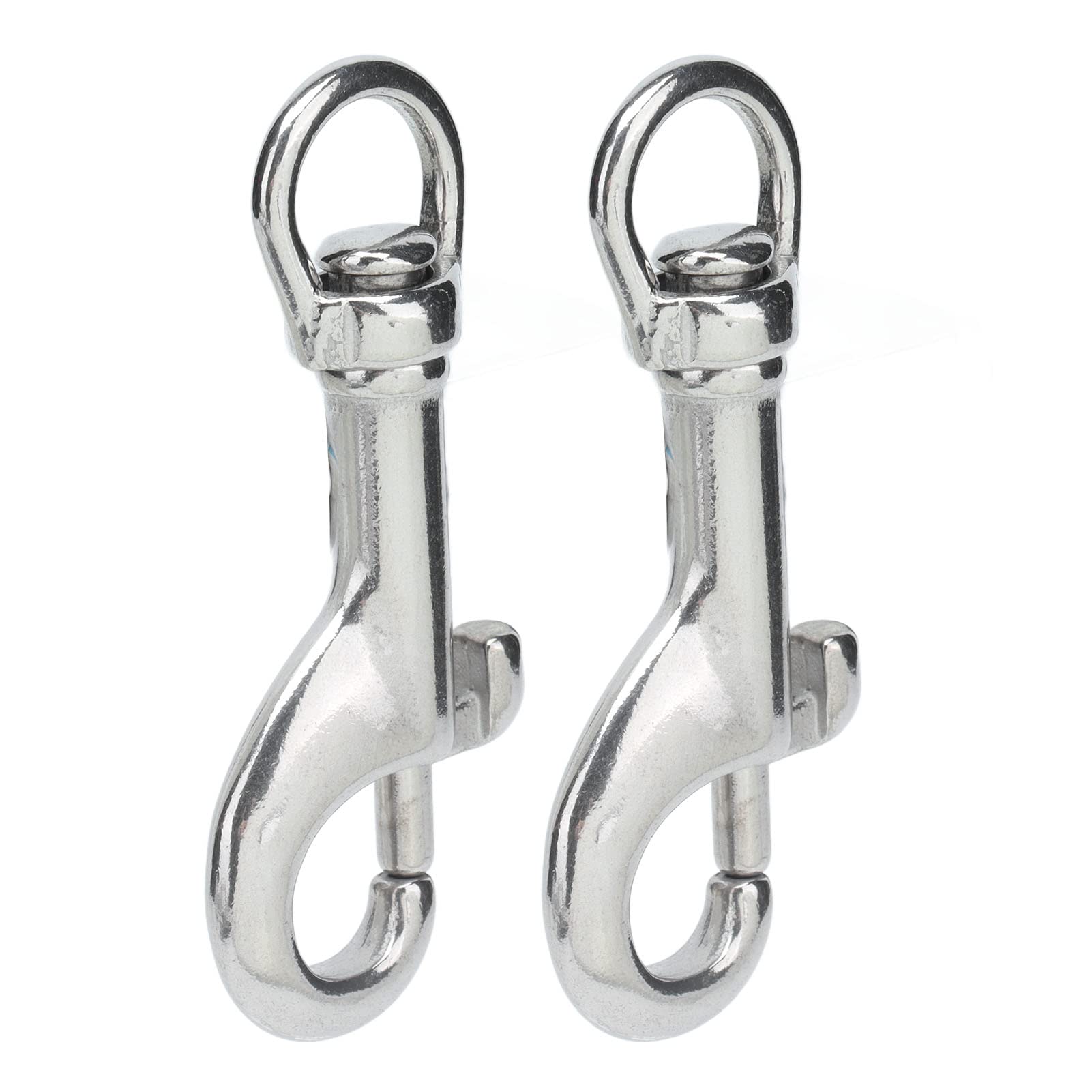 Fafeicy 2Pcs Single Ended Swivel Eye Bolt Snap Hooks - Marine Grade 316 Stainless Steel Diving Clips for Scuba Gear, Boat Accessories & Underwater Equipment