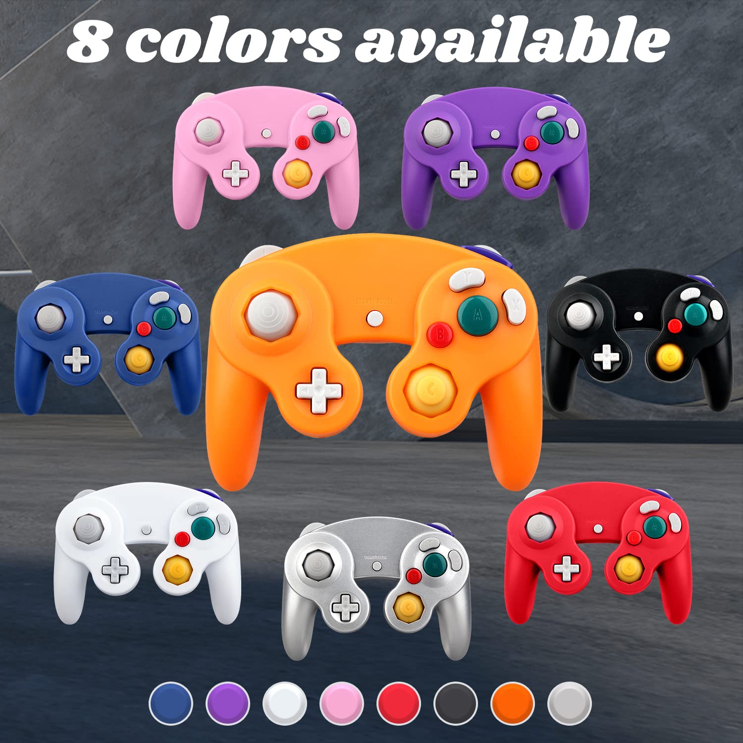 OSTENT Wired Shock Game Controller for Nintendo GameCube NGC - Orange | Compatible with Super Smash Bros, Mario Kart & More | Ergonomic Design for Long Gaming Sessions