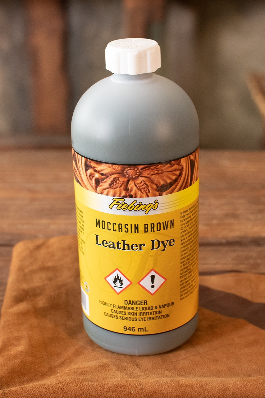 Fiebing's Leather Dye 32oz (946ml) - Moccasin Brown for Leather Crafting, Shoes, Bags & DIY Projects