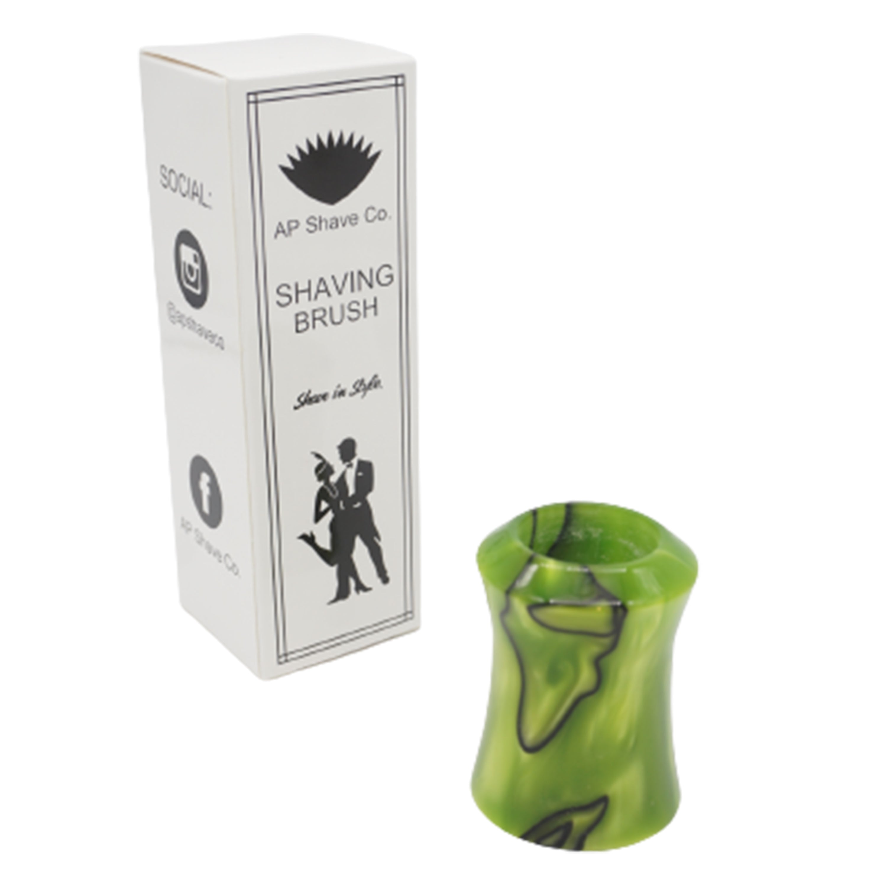 Premium Handcrafted Toxic Green Shaving Brush Handle - Fits 24mm & 26mm Knots - Perfect for Wet Shaving & Grooming Gifts for Men