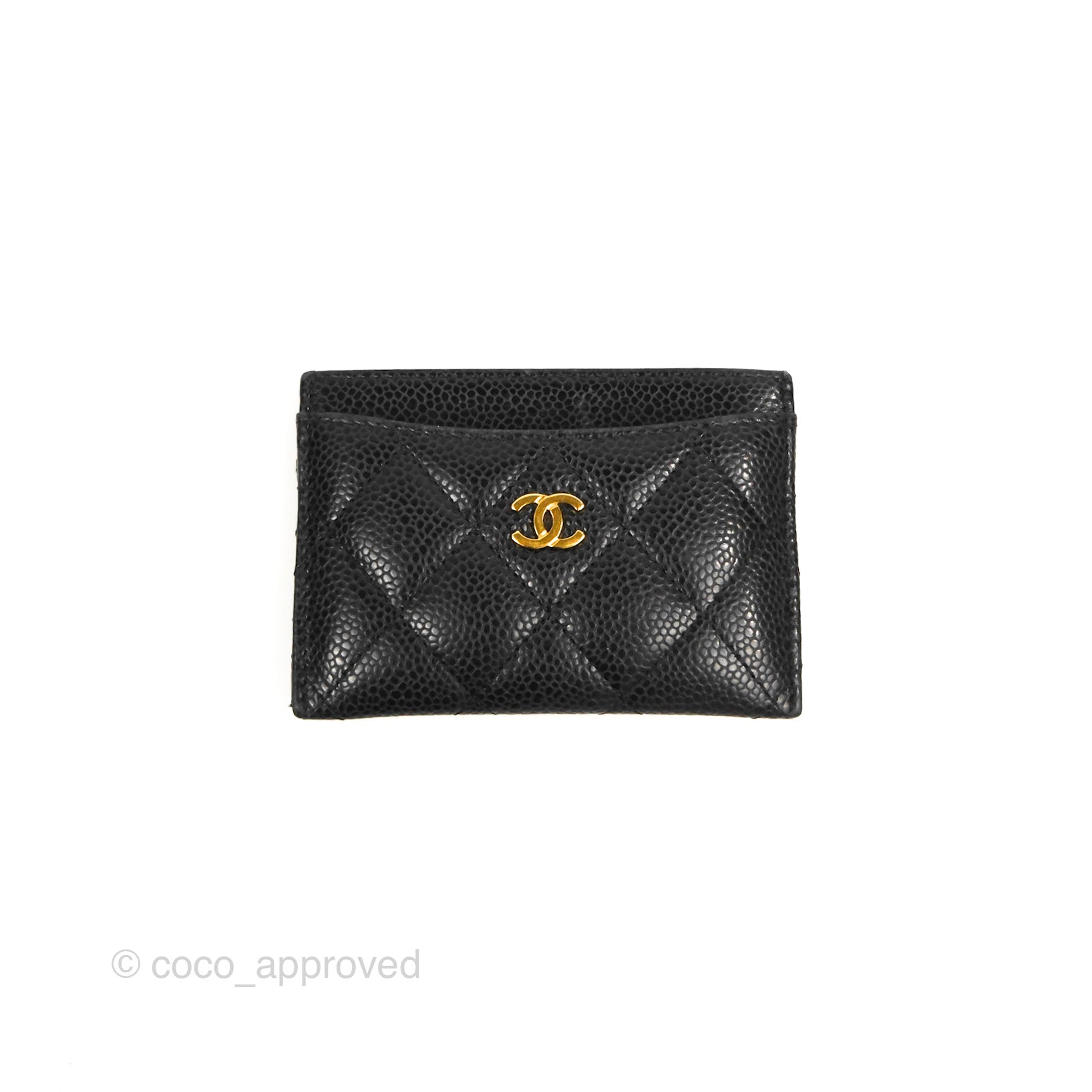 Chanel Classic Flat Card Holder in Black Caviar Leather with Gold Hardware - Perfect for Everyday Use & Luxury Gift Giving