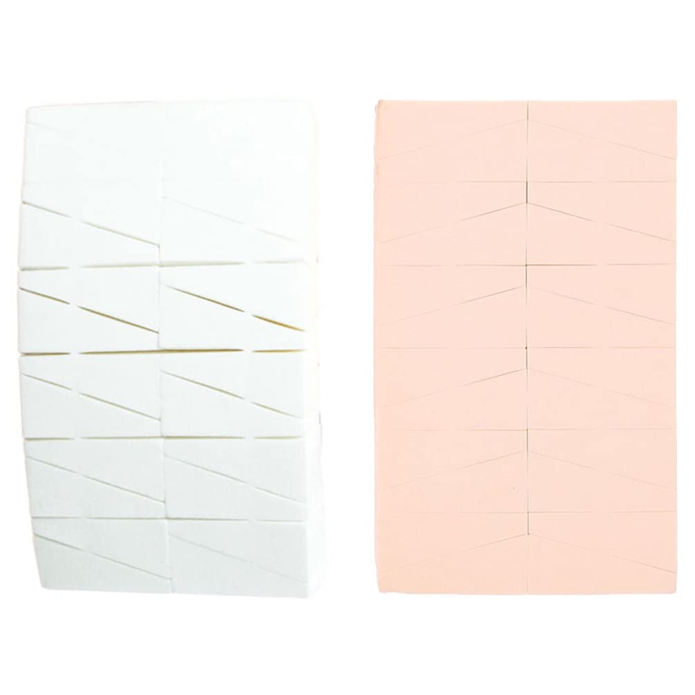 **Minkissy Triangle Powder Puff - 2 Pack Latex-Free Makeup Sponge Applicators for Liquid, Cream & Foundation - Soft Cosmetic Wedges & Trapezoid Blenders - Perfect for Flawless Makeup Application at Home or On-the-Go**