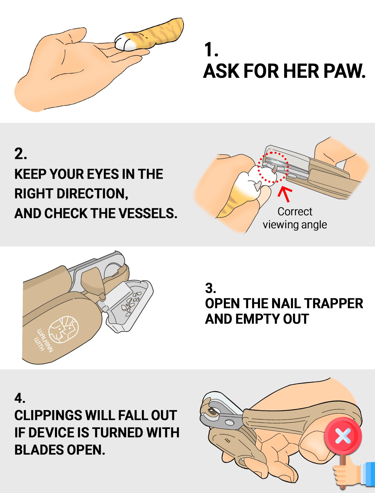 LED Cat Nail Clippers with Safety Guard - Professional Pet Grooming Tool for Safe Trimming at Home | Perfect for Kittens & Adult Cats | Includes Nail Trapper & Light Guide