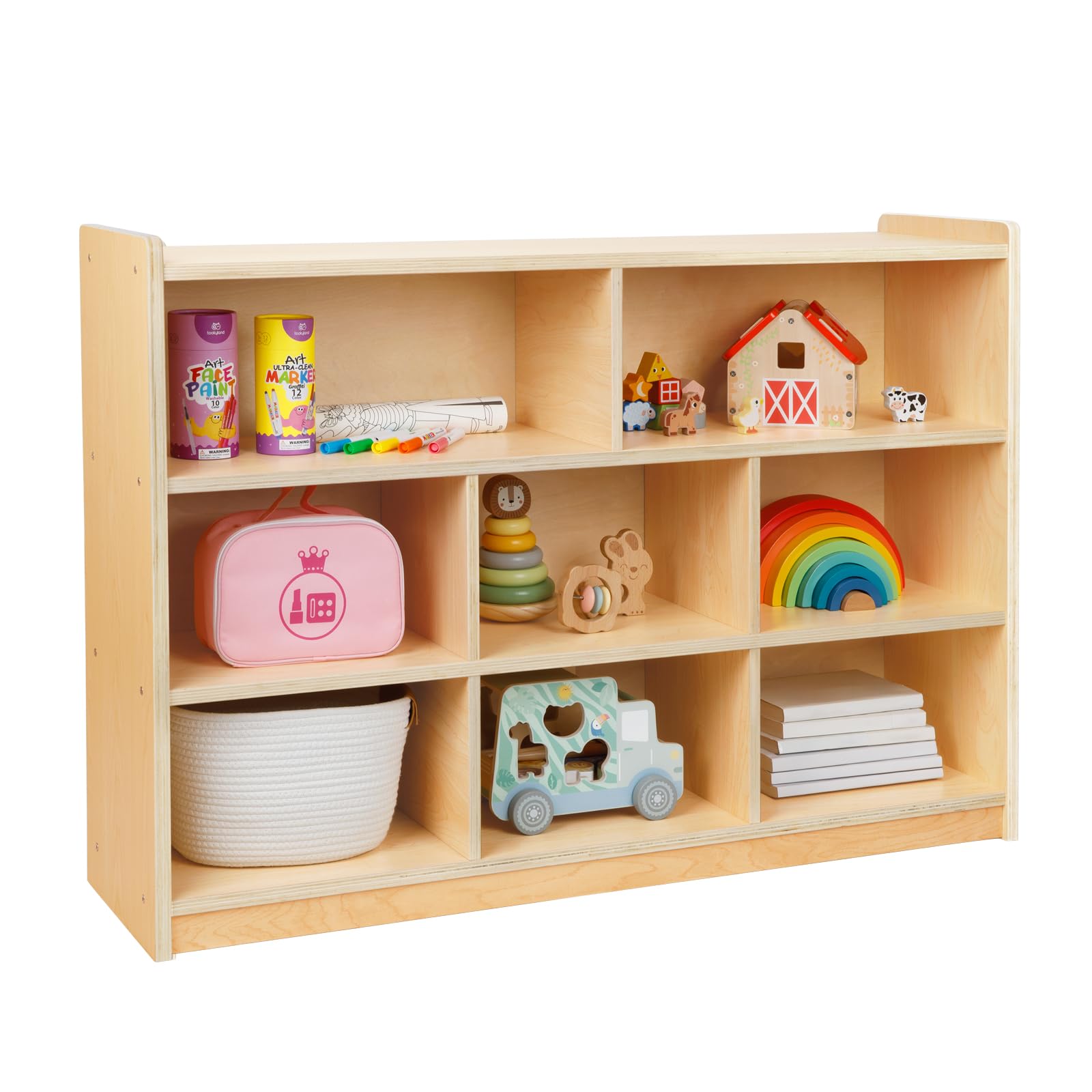 Montessori Wooden Toy Organizer & Storage Shelf for Kids - 35.4