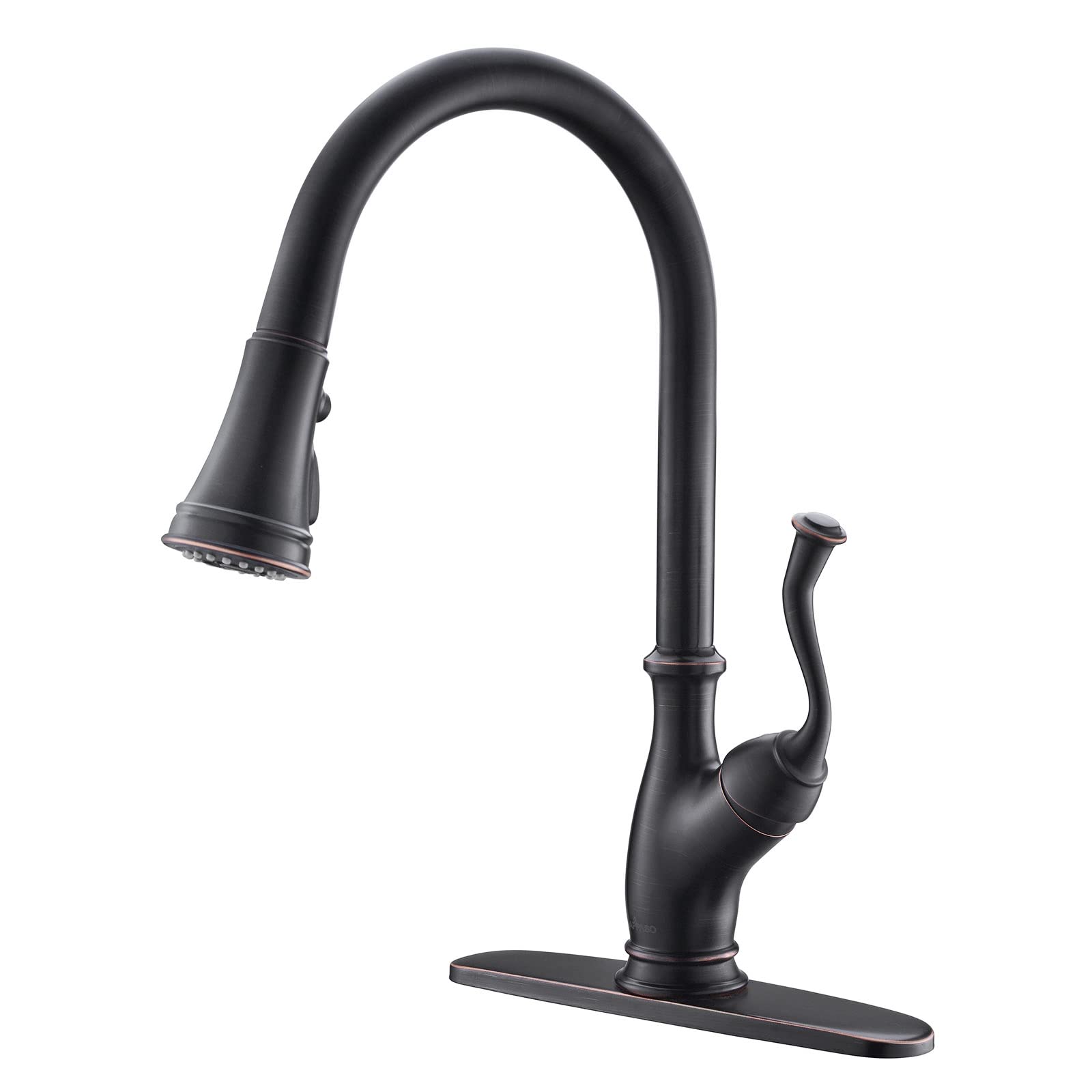 APPASO Oil Rubbed Bronze Kitchen Faucet with Pull Down Sprayer, Single Handle High Arc Antique Bronze Sink Faucet for Modern and Farmhouse Kitchens