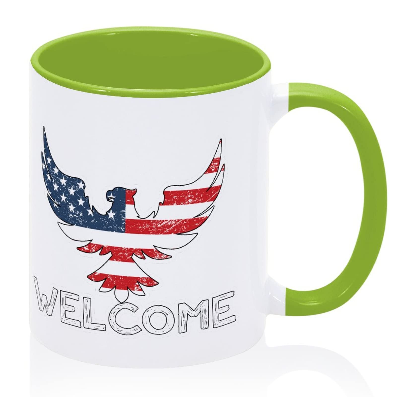 Funny Thanksgiving Coffee Mug - 11oz Ceramic Farmhouse Mug with USA Flag Design, Motivational Gifts for Workers, Elderly, Mom & Girlfriend - Perfect for 4th of July, Office Use & Holiday Celebrations