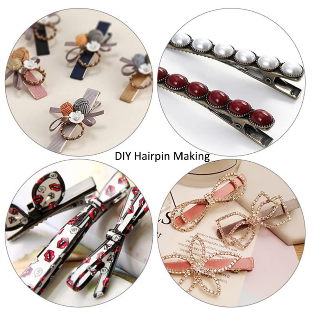 RAWAT® 50pc Silver Metal Hair Clips | Alligator Pins for DIY Hair Accessories (5.5cm) | Perfect for Hair Styling, Braiding, and Updos