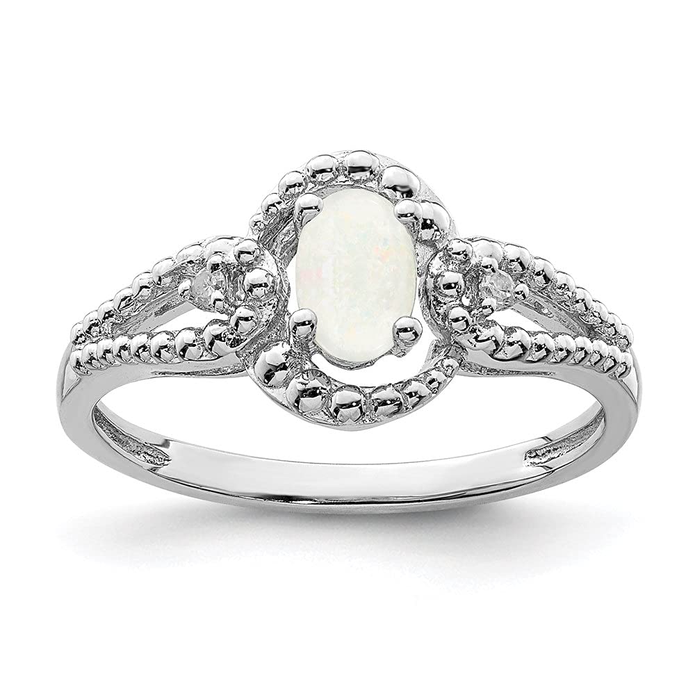0.33ct Oval Cut Opal & Diamond Engagement Ring for Women - Vintage Inspired Wedding Band, Promise Ring, Anniversary Gift - Perfect for Proposals, Valentine's Day & Special Occasions