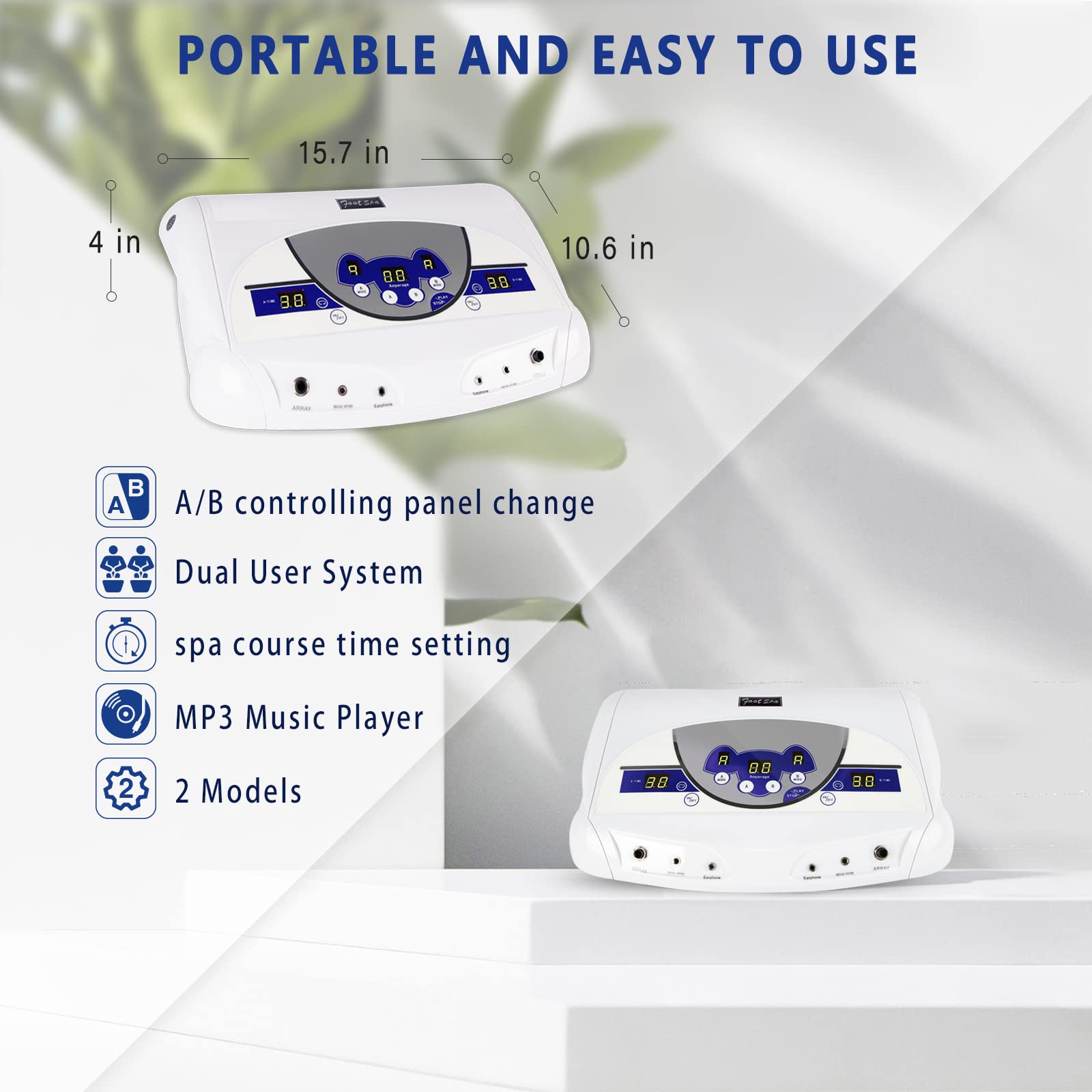 Dual Ionic Detox Foot Spa Machine - Professional Ion Detoxification Foot Cleanse with MP3 Player for Relaxation & Detox Therapy at Home