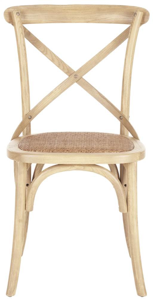 Safavieh Franklin Farmhouse X-Back Antique White Side Chair - Rustic Dining Room Accent Chair for Kitchen, Breakfast Nook & Farmhouse Decor