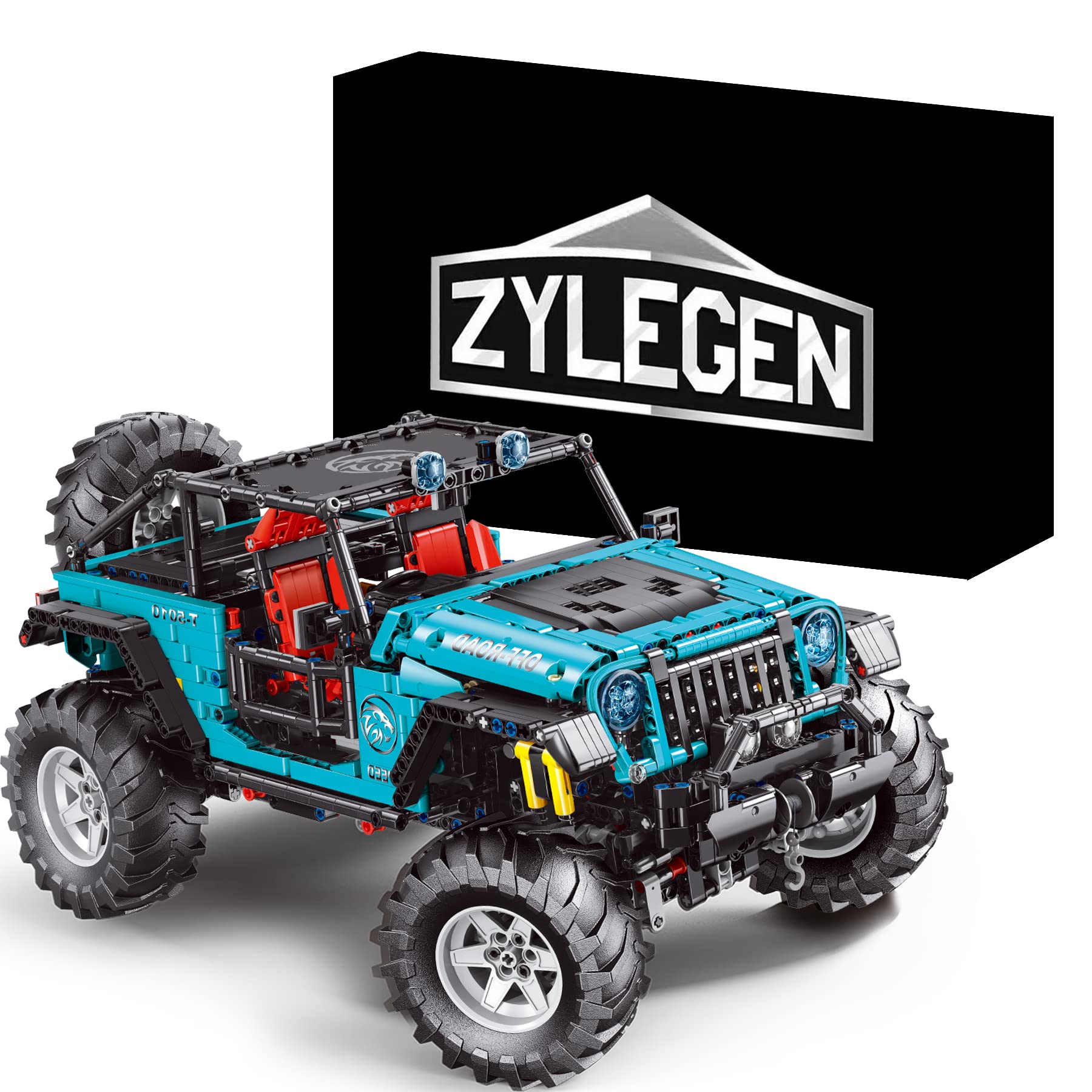 ZYLEGEN 1:8 Scale Off-Road Jeep Wrangler 4x4 Toy Car Model Building Kit - 2,680PCS All Terrain SUV MOC Building Blocks Engineering Toy for Boys & Adults - Perfect for STEM Learning, Birthday Gifts and Collector's Display