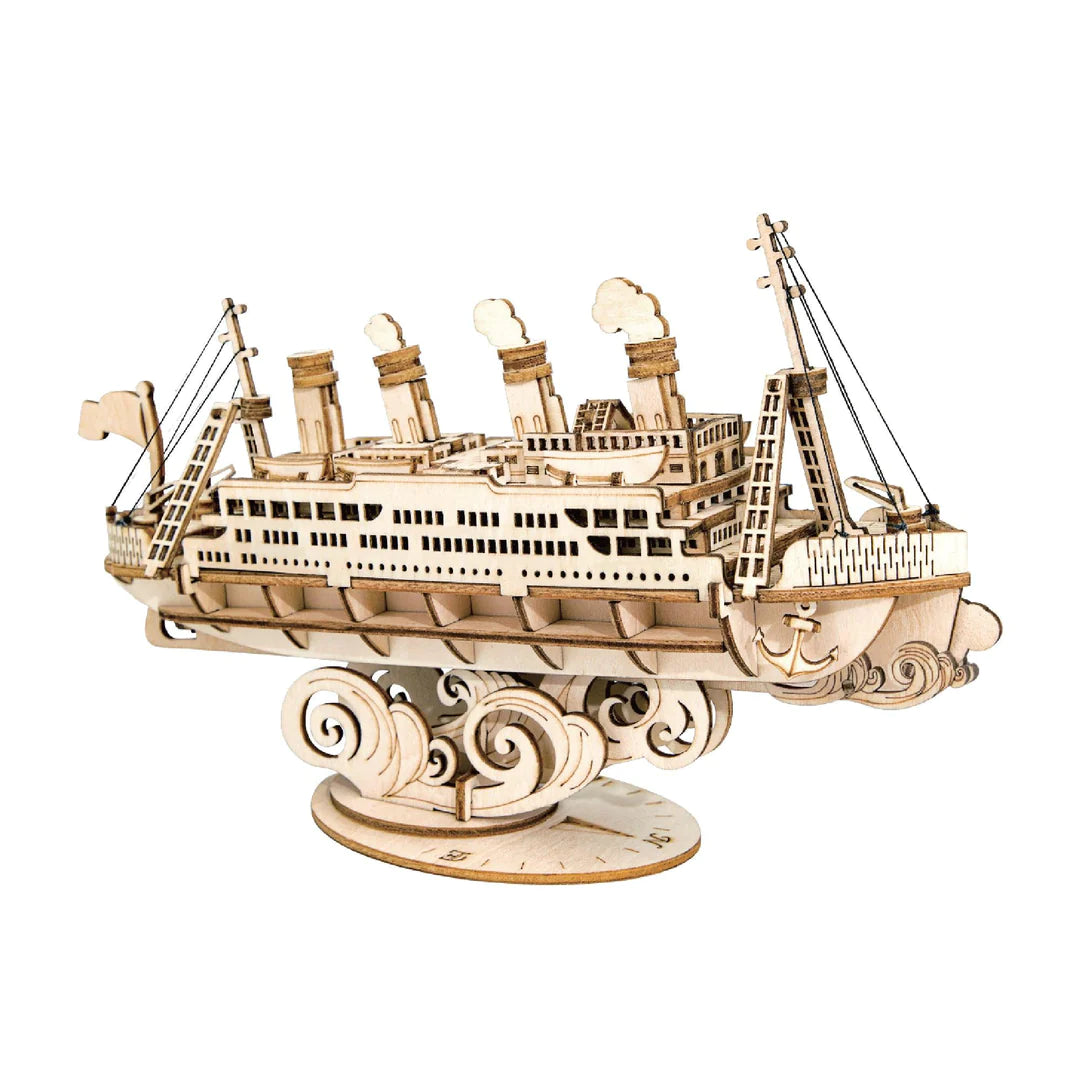 3D Wooden Puzzle Cruise Ship Model Kit - DIY Wooden Ship Building Toy for Adults & Kids - Perfect for Home Decor, Gifts, and Educational STEM Activities