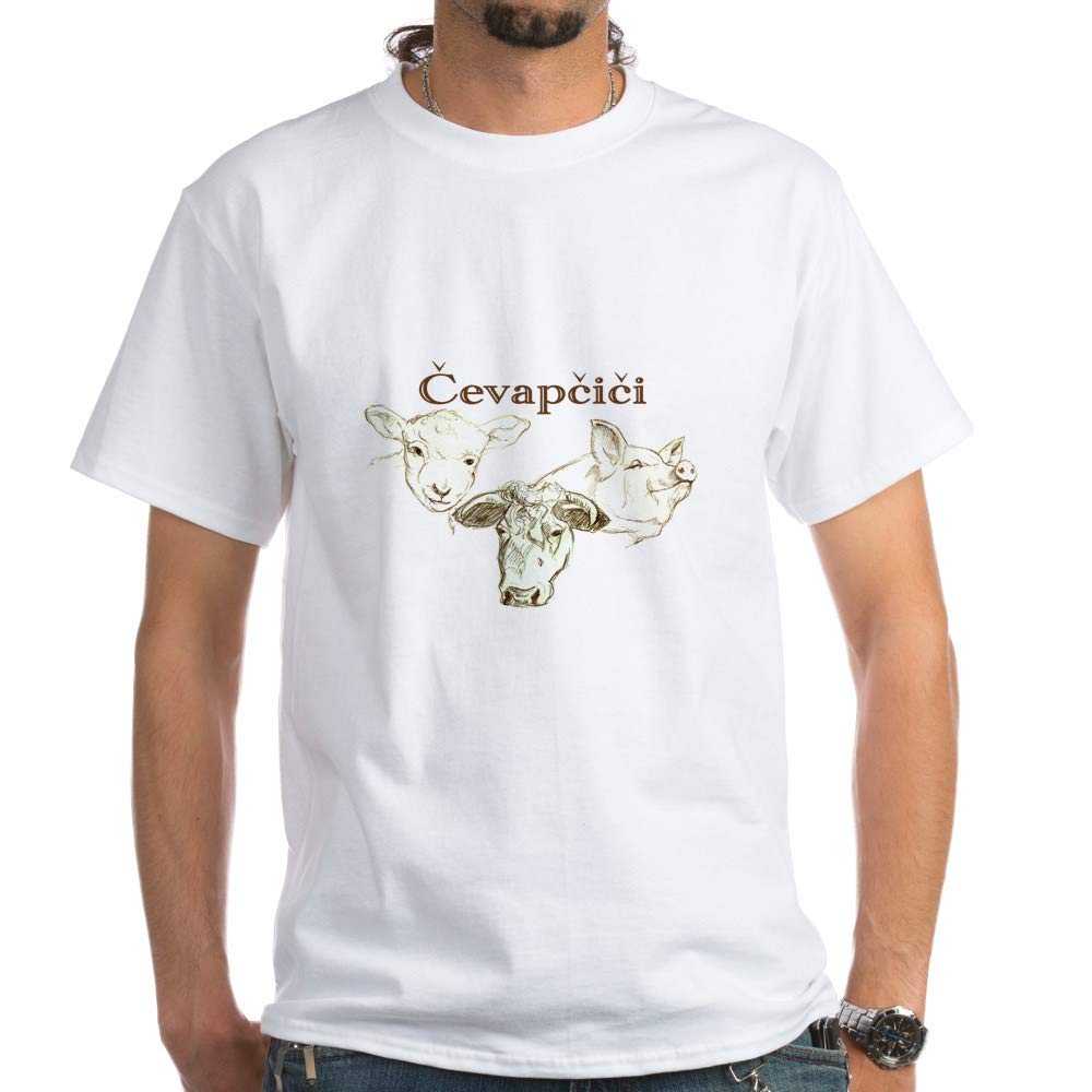 Cevapcici T-Shirt - 100% Cotton Comfortable White Tee for Men & Women | Perfect for Casual Wear, Gifts & Balkan Food Lovers