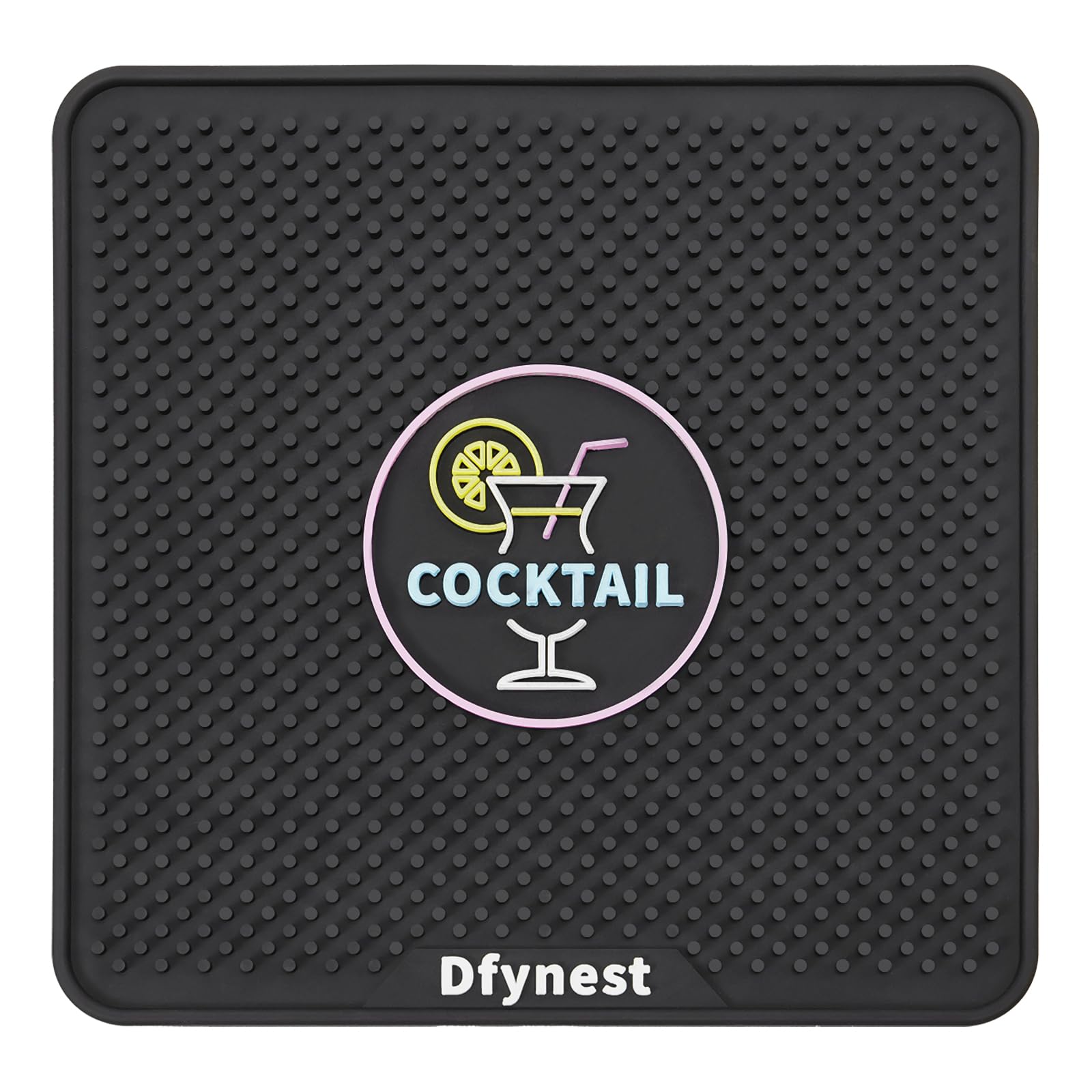 Dfynet Bar Mat for BEV by Black+Decker Cocktail Maker - Non-Slip, Dishwasher Safe, Colorful Drink Coasters - Perfect for Home Bars, Parties & Cocktail Making