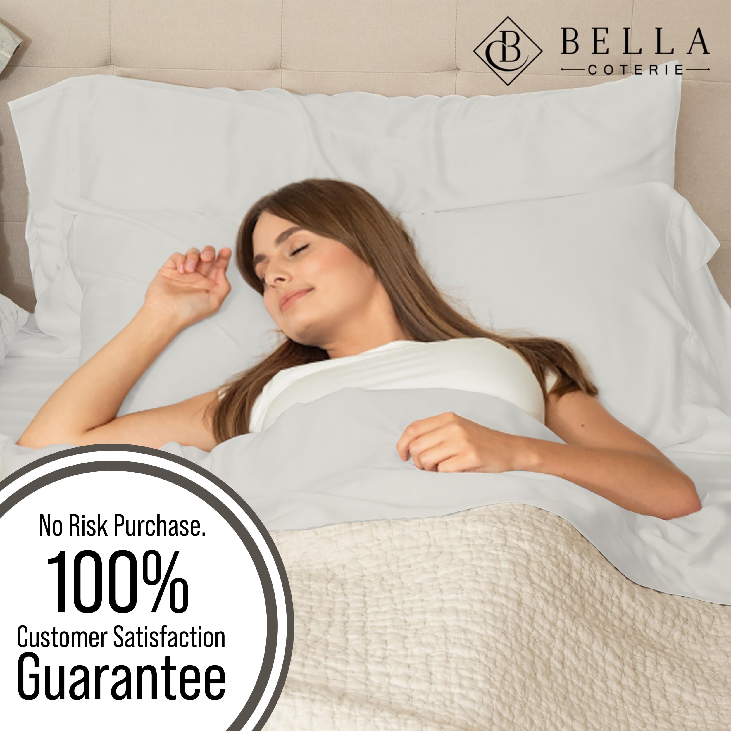 Luxury Bamboo Viscose Queen Sheet Set - 100% Organic, Ultra Soft & Cooling Bed Sheets for Hot Sleepers - 18