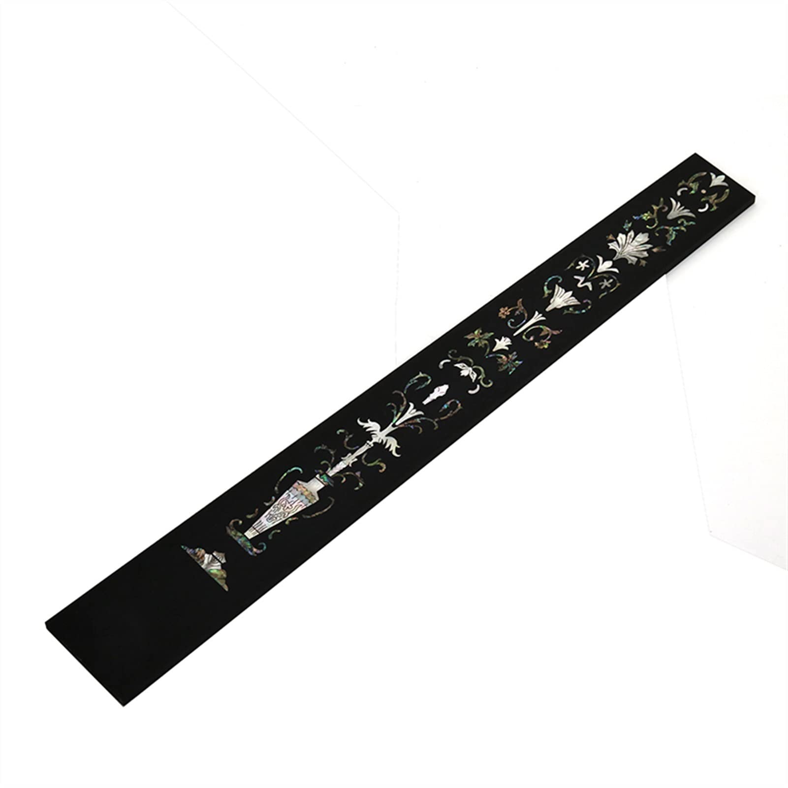 Premium Ebony Guitar Fretboard with Shell Mosaic Inlay - Handcrafted for Classical, Acoustic & Electric Guitars - Perfect for Upgrades, Repairs & Custom Builds - Ideal for Musicians, Luthiers & DIY Guitar Projects