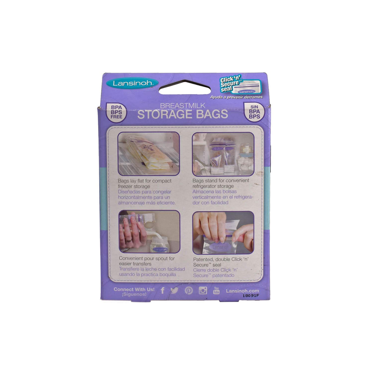 Lansinoh Breastmilk Storage Bags - 50 Count (3 Pack) | BPA-Free, Pre-Sterilized, Leak-Proof | Perfect for Pumping, Freezing & Organizing Breast Milk